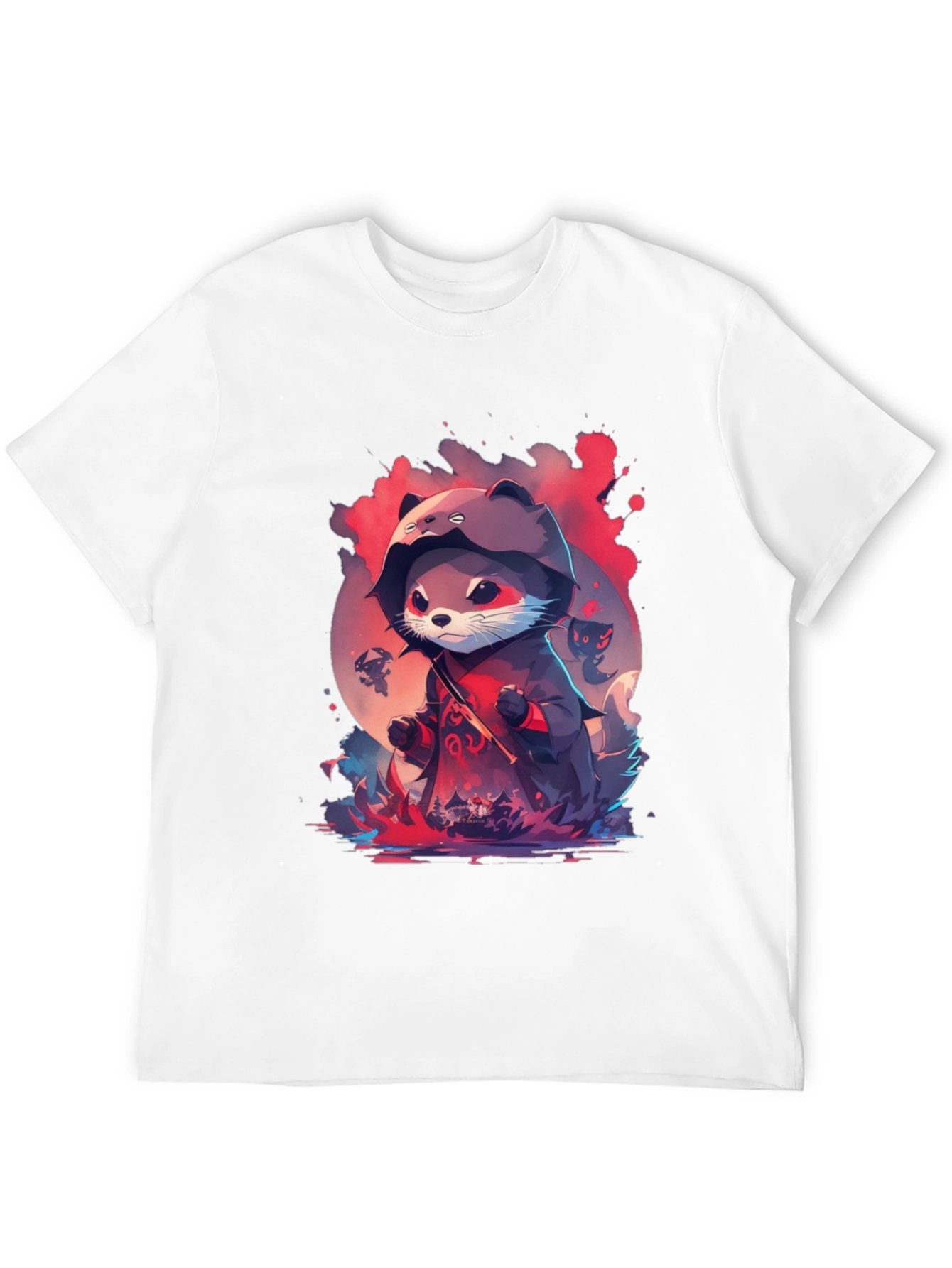 Ninja Otter Graphic Tee - Black Cotton Blend