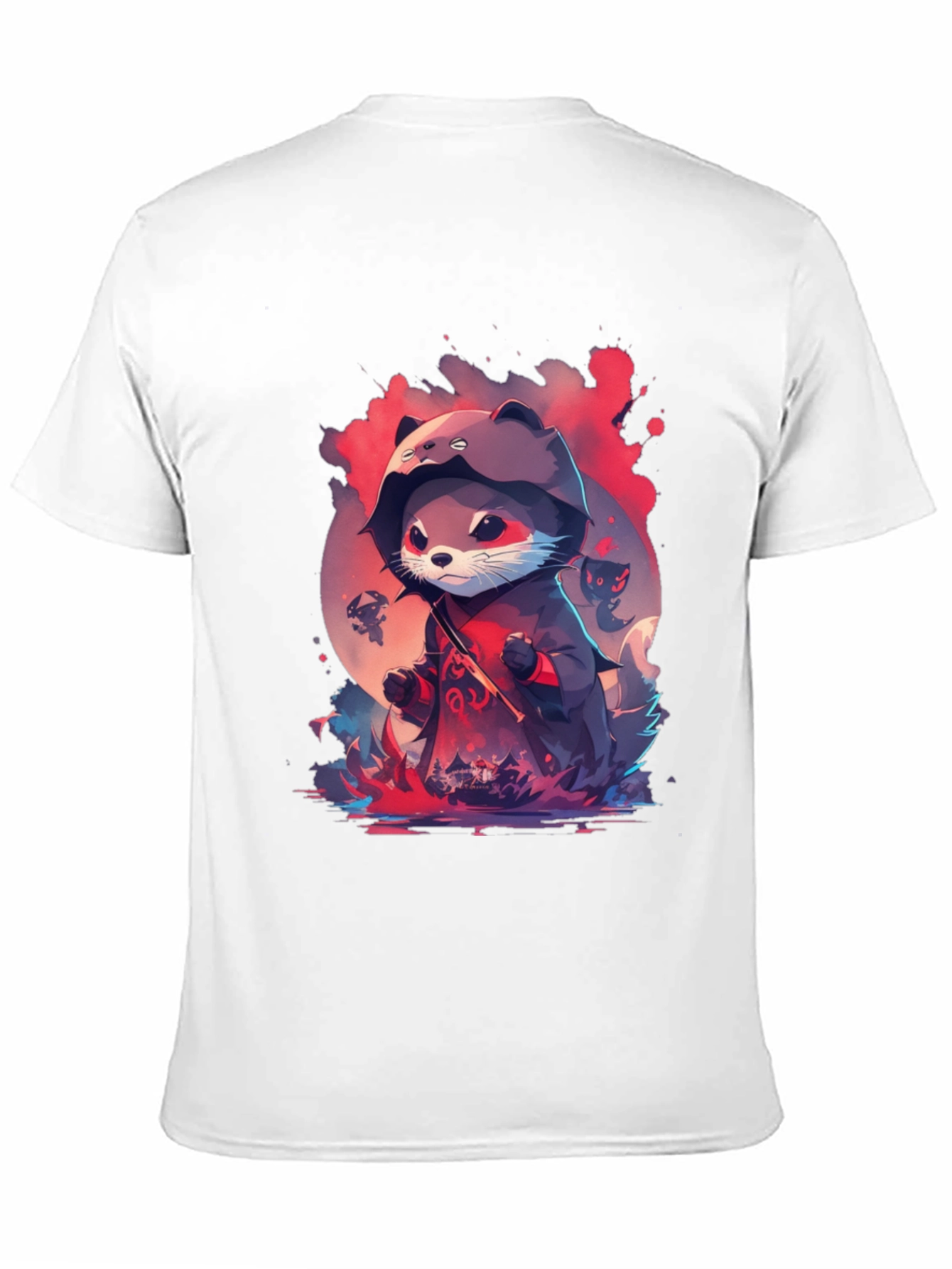 Ninja Otter Graphic Tee - Black Cotton Blend