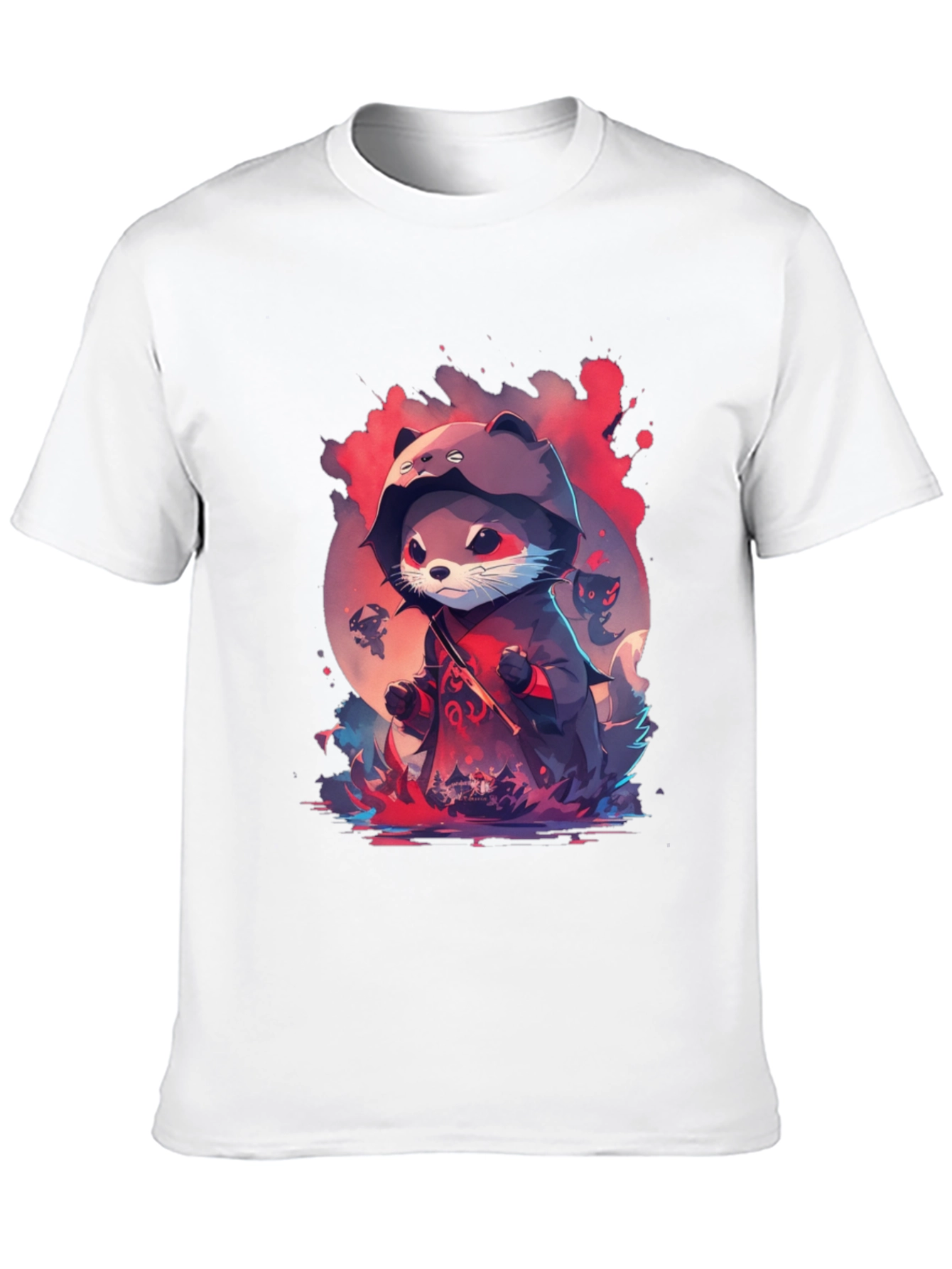 Ninja Otter Graphic Tee - Black Cotton Blend