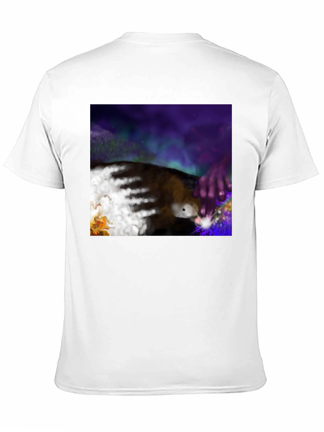 Artistic Aurora Borealis Graphic Tee - Black