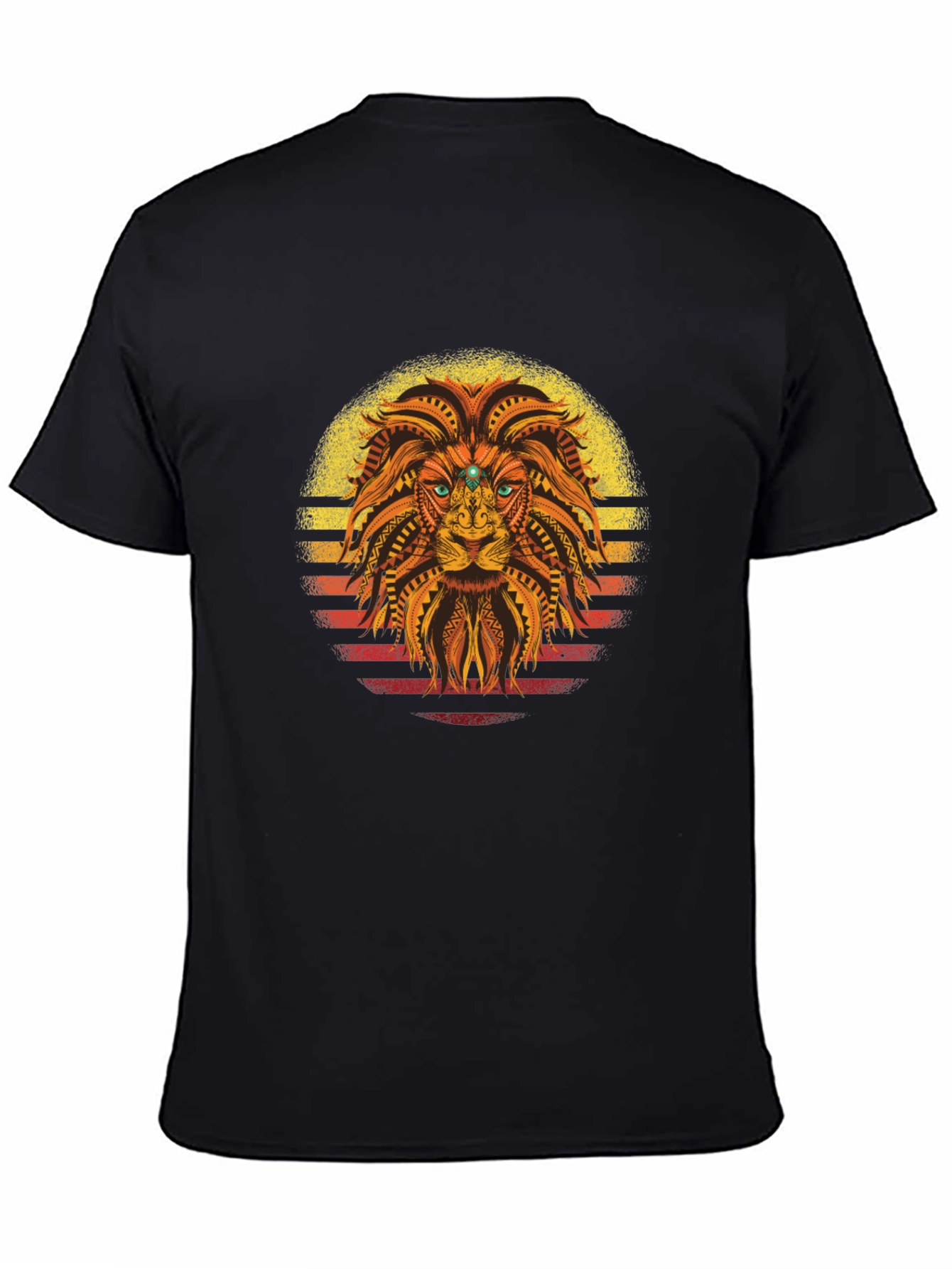 Lion Sunset Graphic Tee - Unique Tribal Design