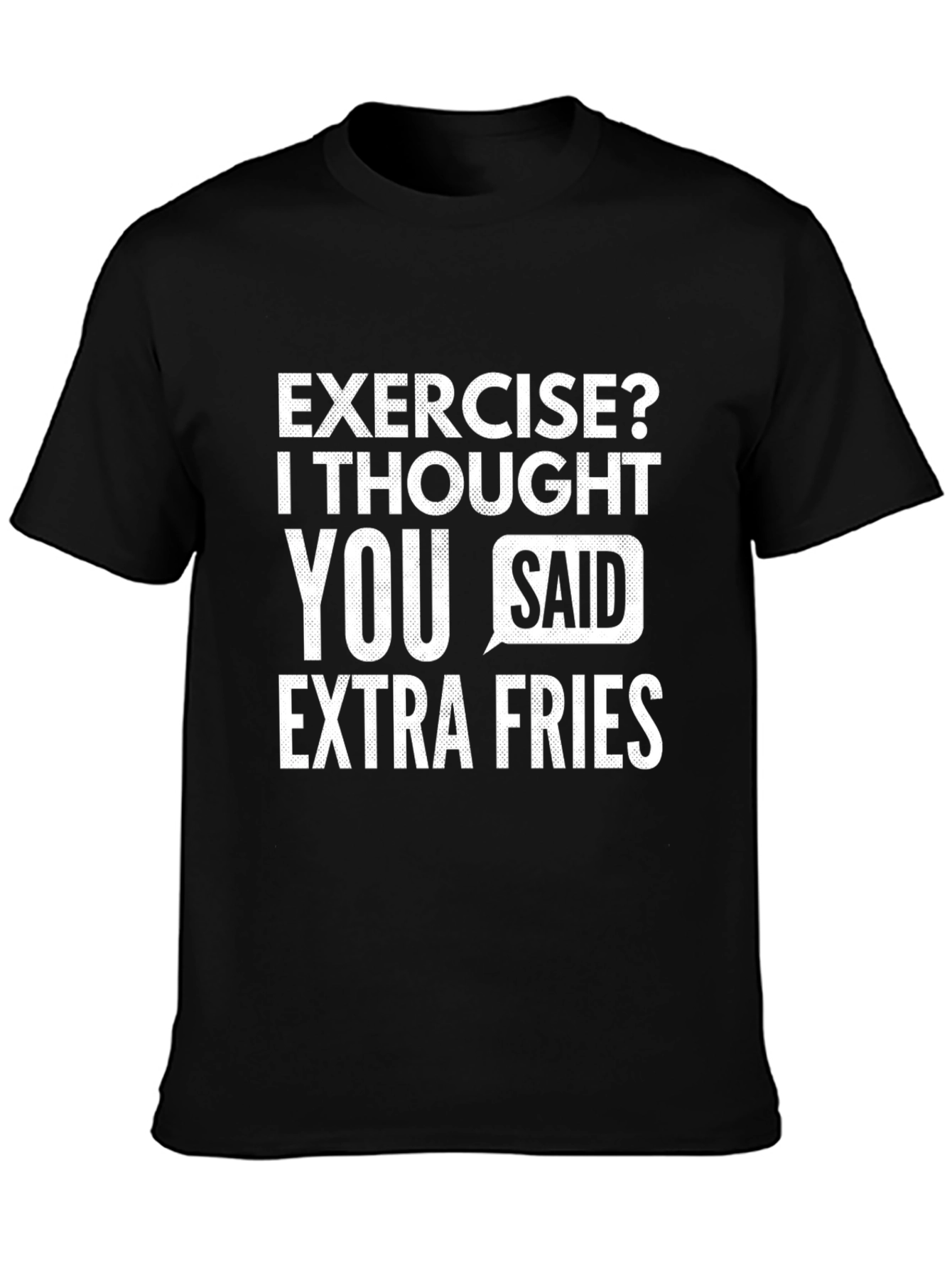 Funny Extra Fries Black T-Shirt