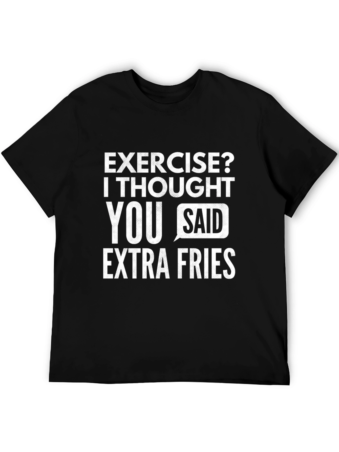 Funny Extra Fries Black T-Shirt