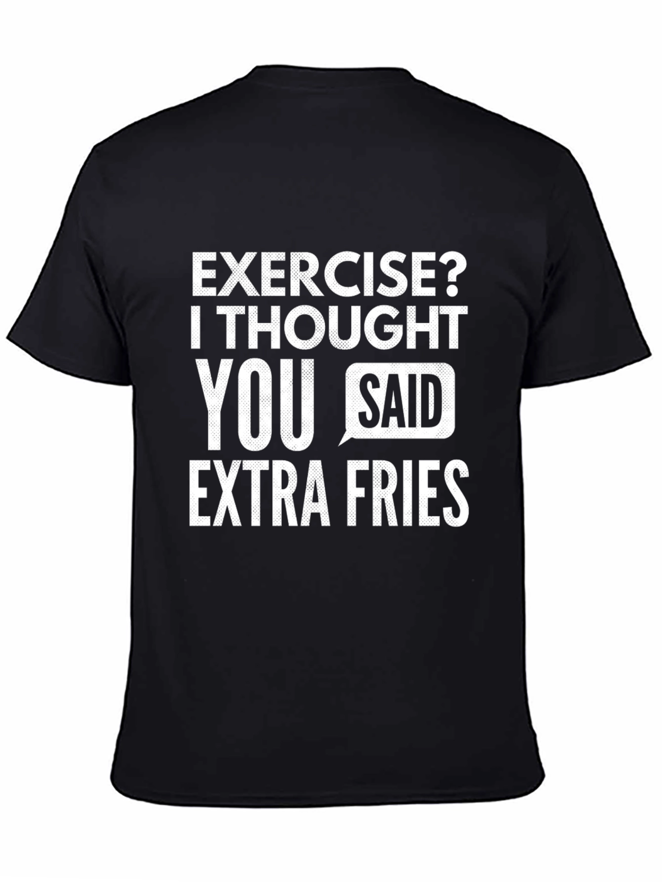 Funny Extra Fries Black T-Shirt