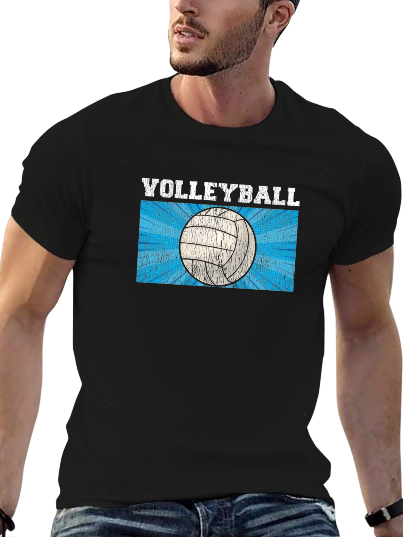 Volleyball Graphic T-Shirt - Black