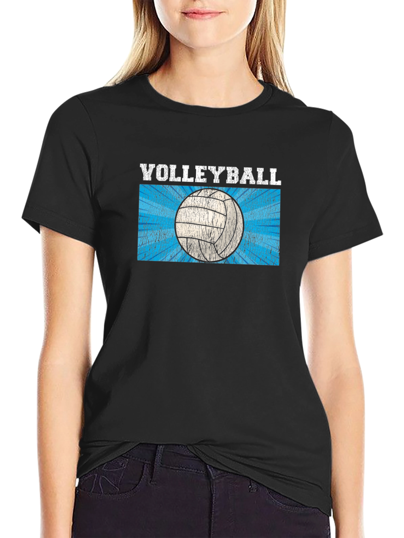Volleyball Graphic T-Shirt - Black