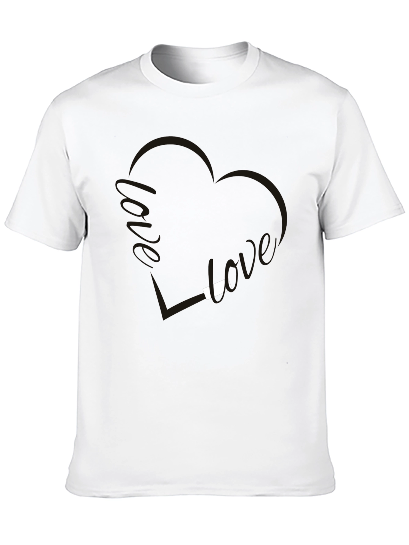 Love Heart Graphic Tee - Soft Cotton Blend Shirt