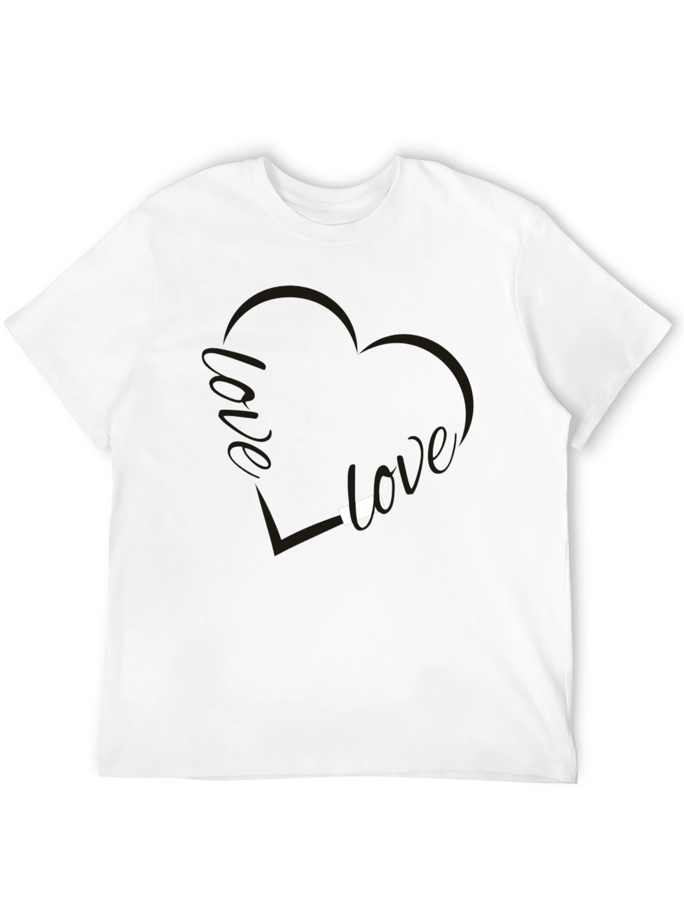 Love Heart Graphic Tee - Soft Cotton Blend Shirt