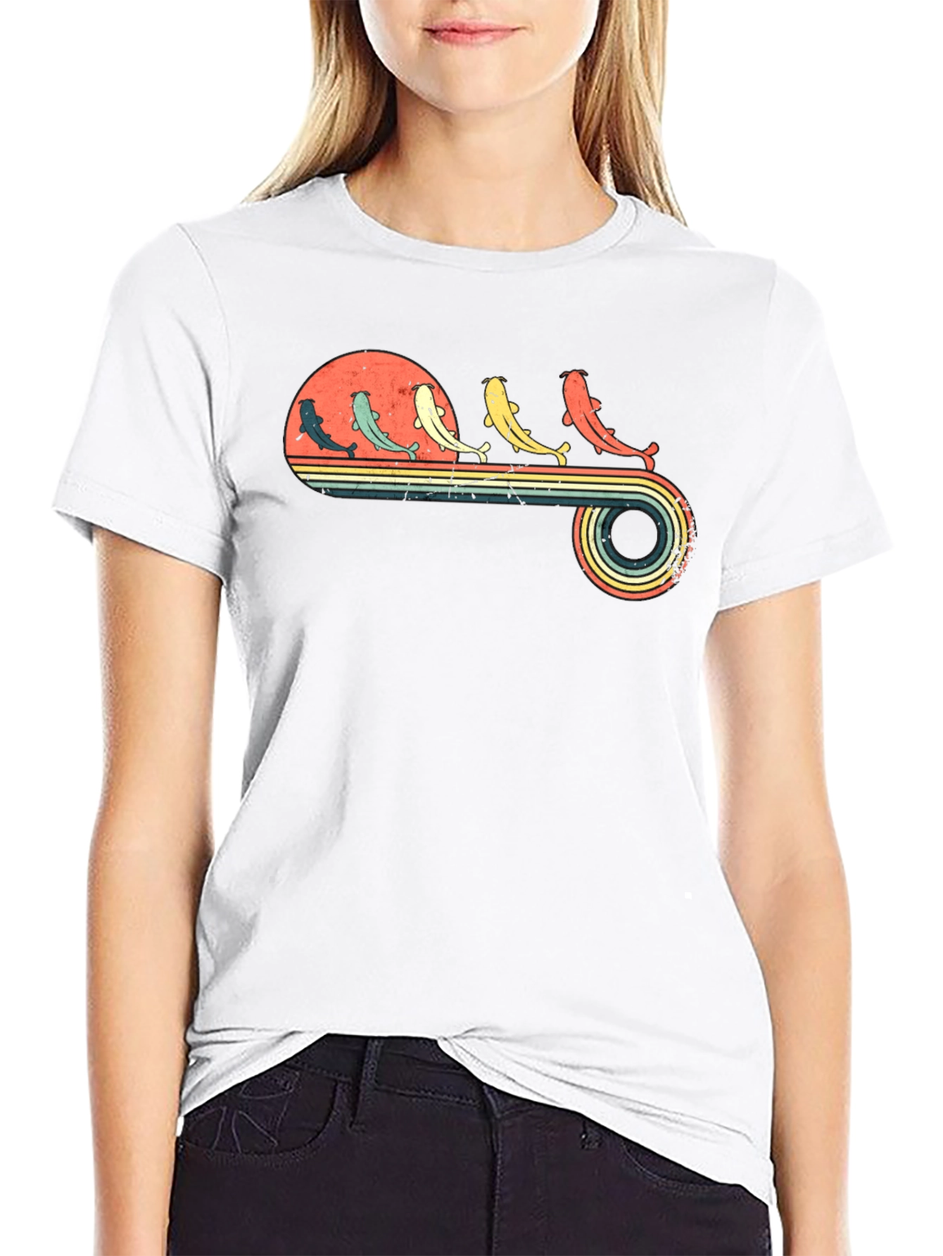 Retro Catfish Sunset Graphic Tee