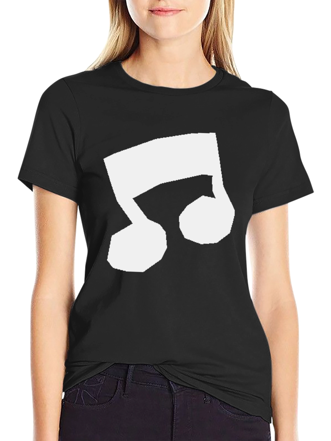 Music Note Graphic Tee - Black Casual Shirt