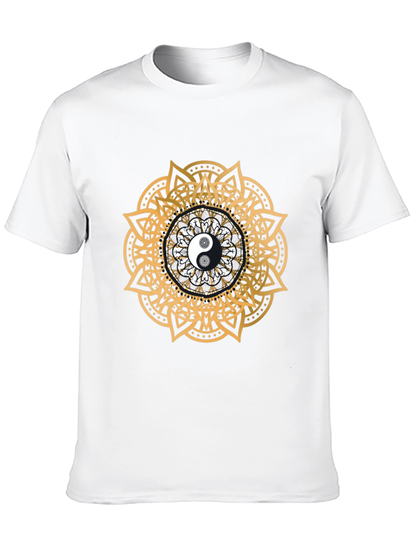 Yin Yang Mandala Graphic Black T-Shirt