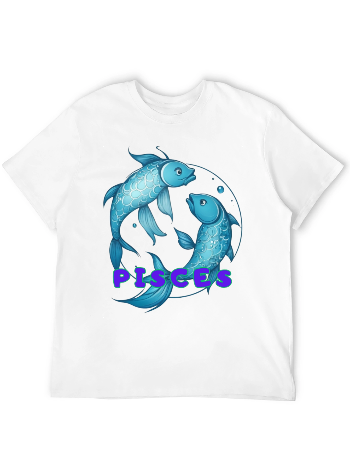 Pisces Zodiac T-Shirt - Black Cotton Graphic Tee