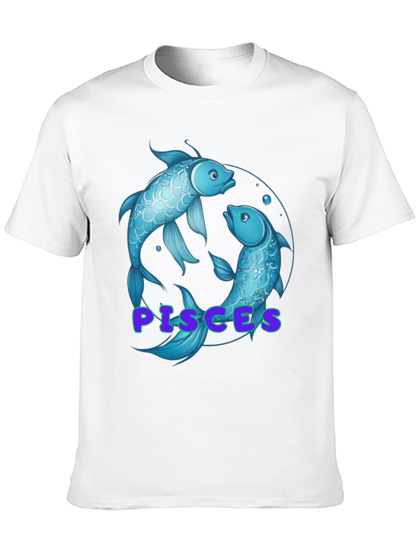 Pisces Zodiac T-Shirt - Black Cotton Graphic Tee