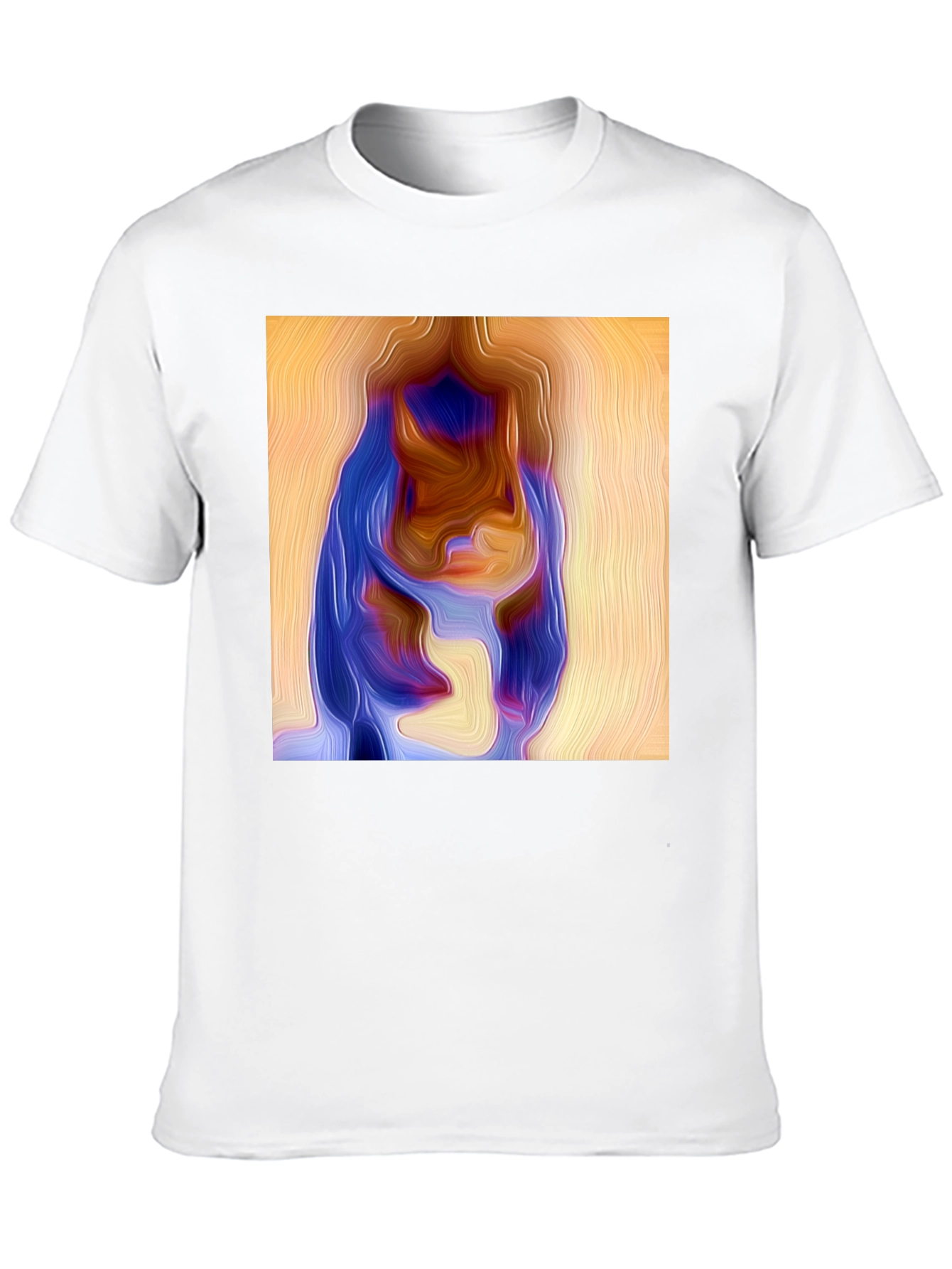 Abstract Portrait Graphic Print Black Tee