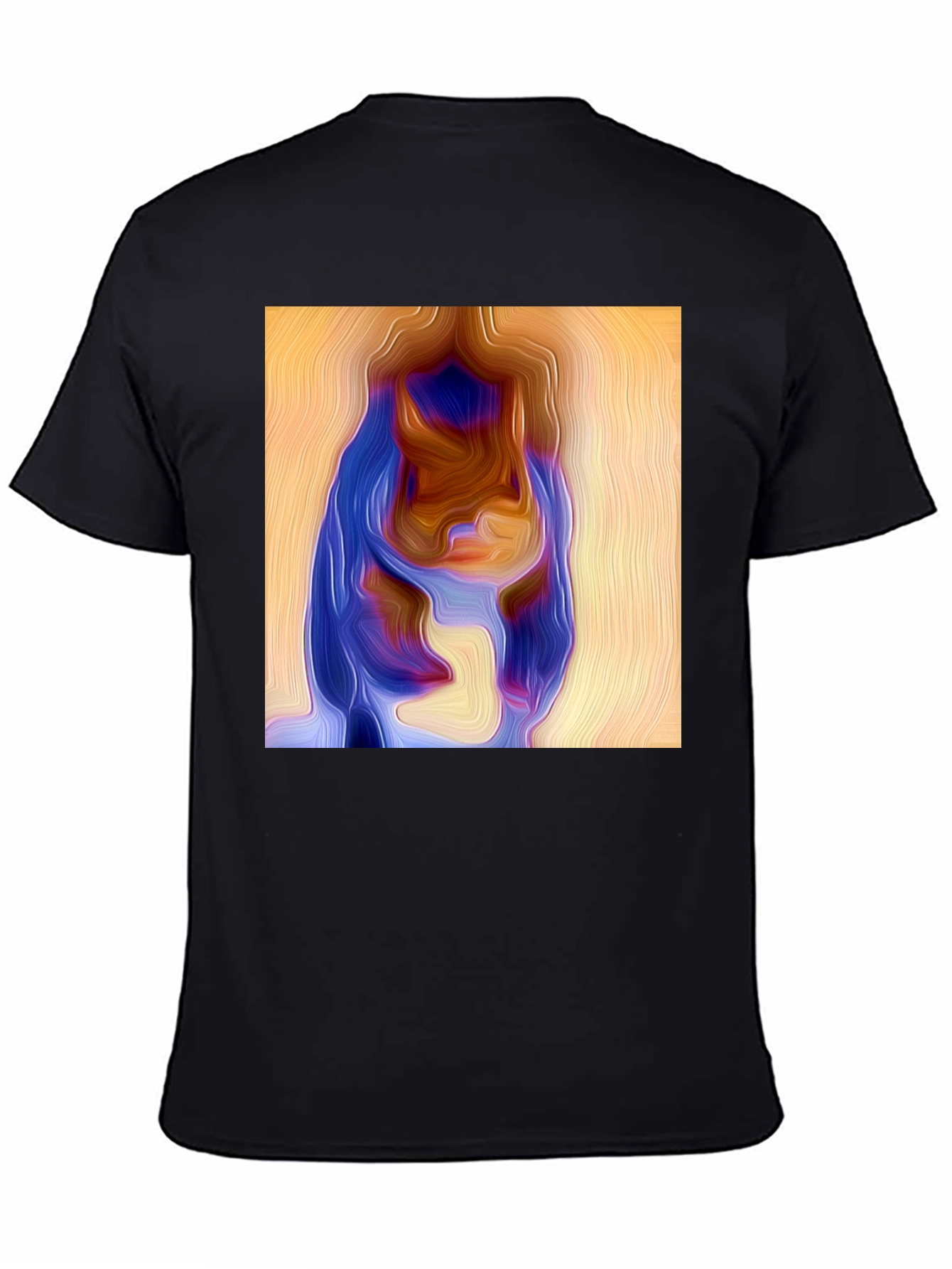 Abstract Portrait Graphic Print Black Tee