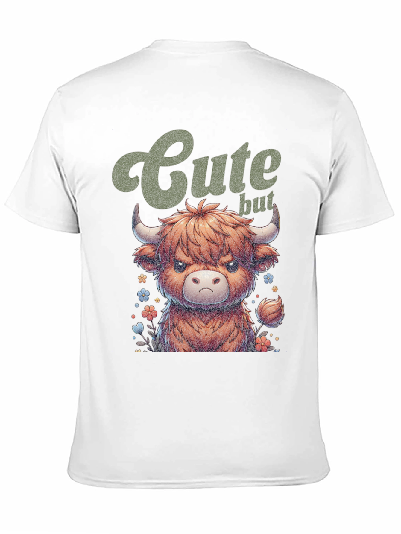 Cute Highland Cow Graphic Tee - Funny But Grumpy!