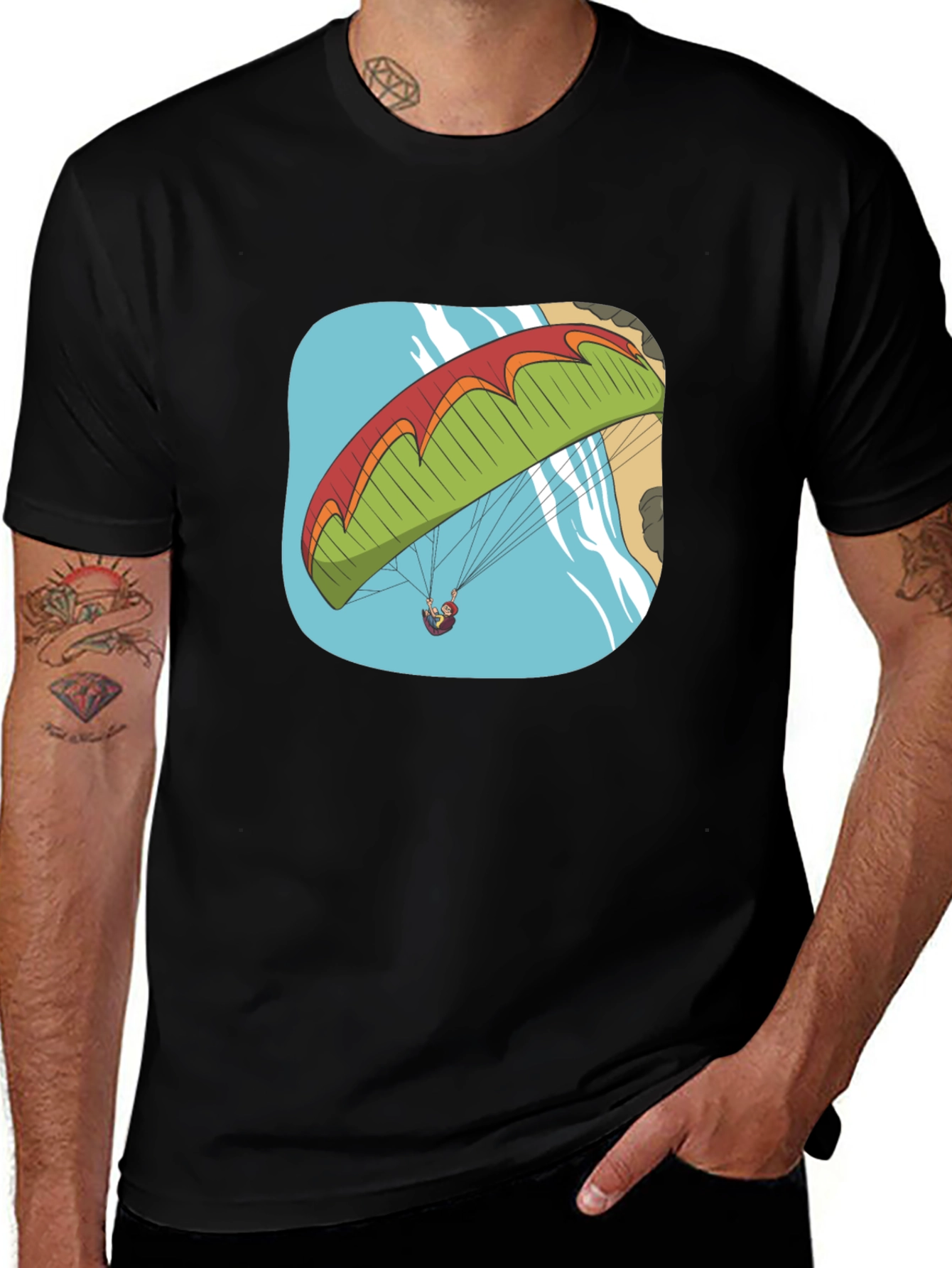 Paragliding Adventure T-Shirt - Black