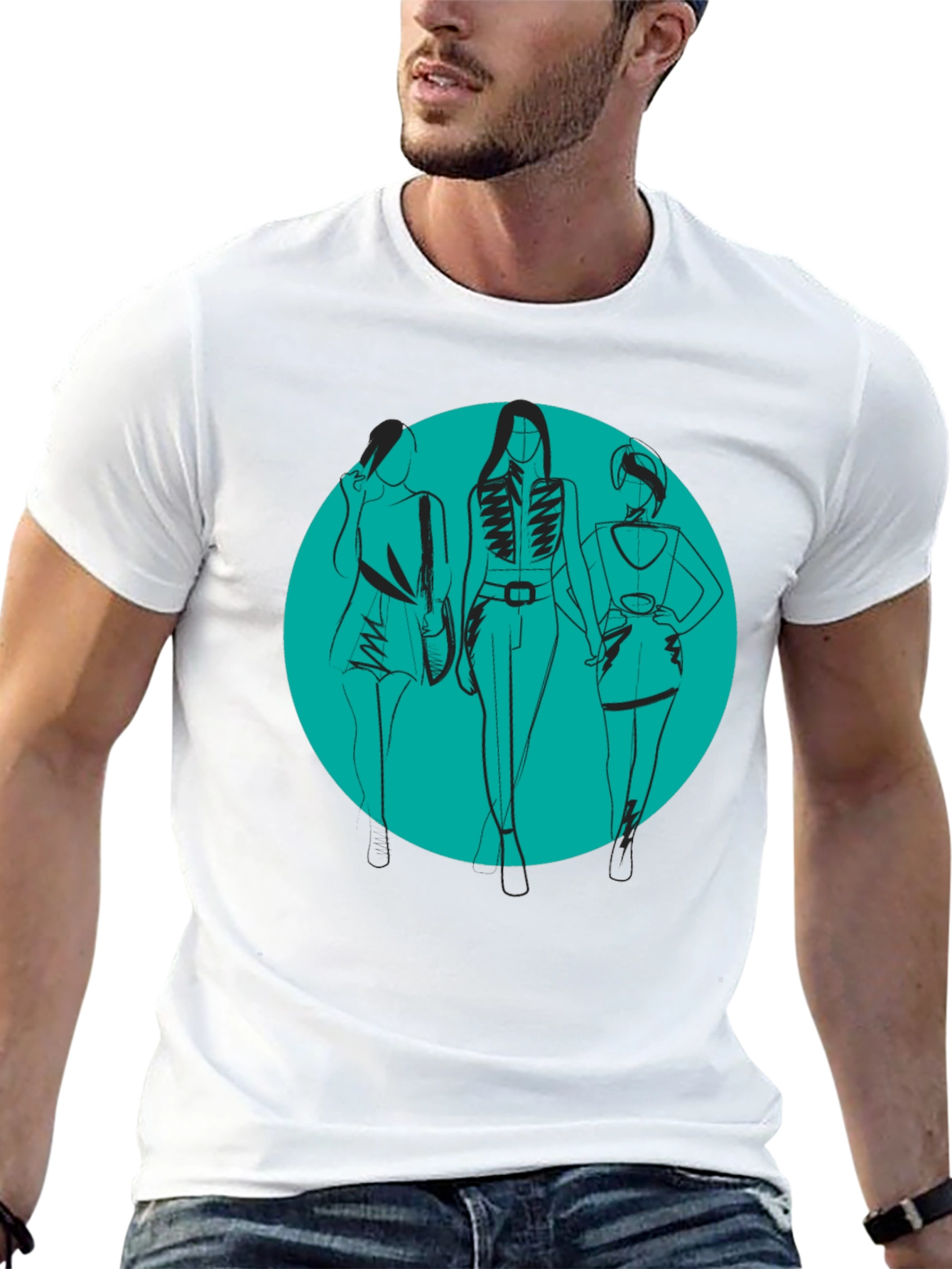Stylish Women Graphic Tee - Black