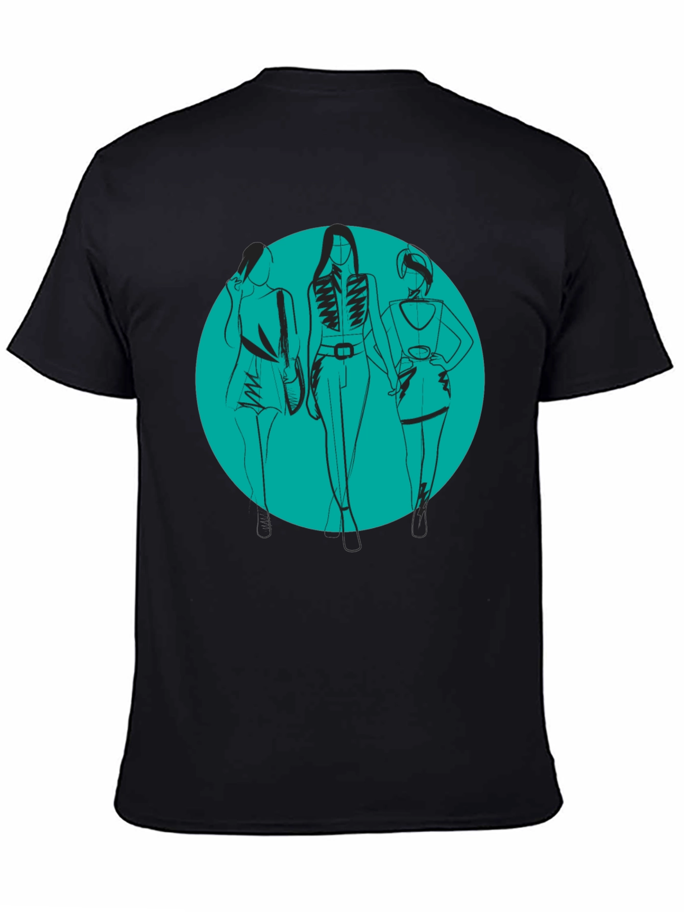 Stylish Women Graphic Tee - Black