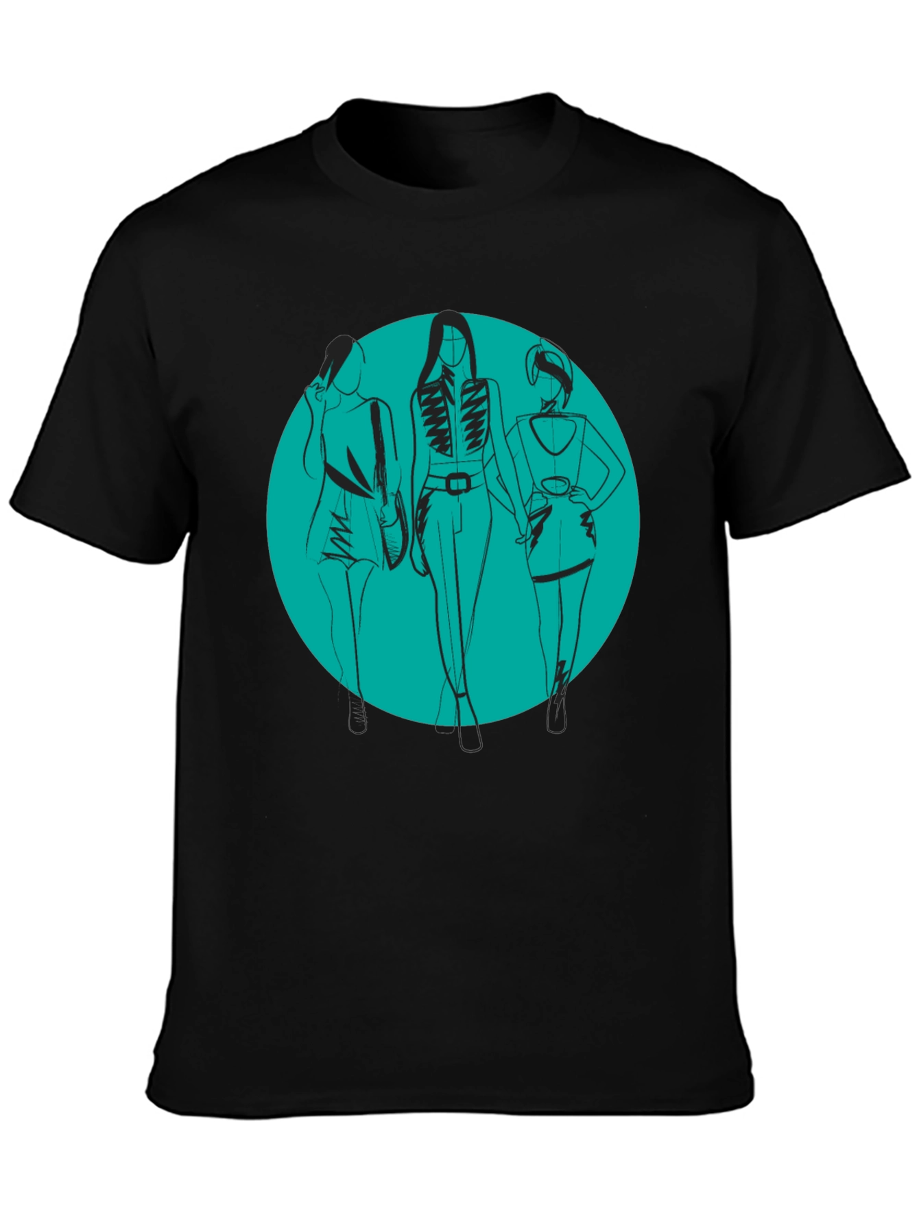 Stylish Women Graphic Tee - Black