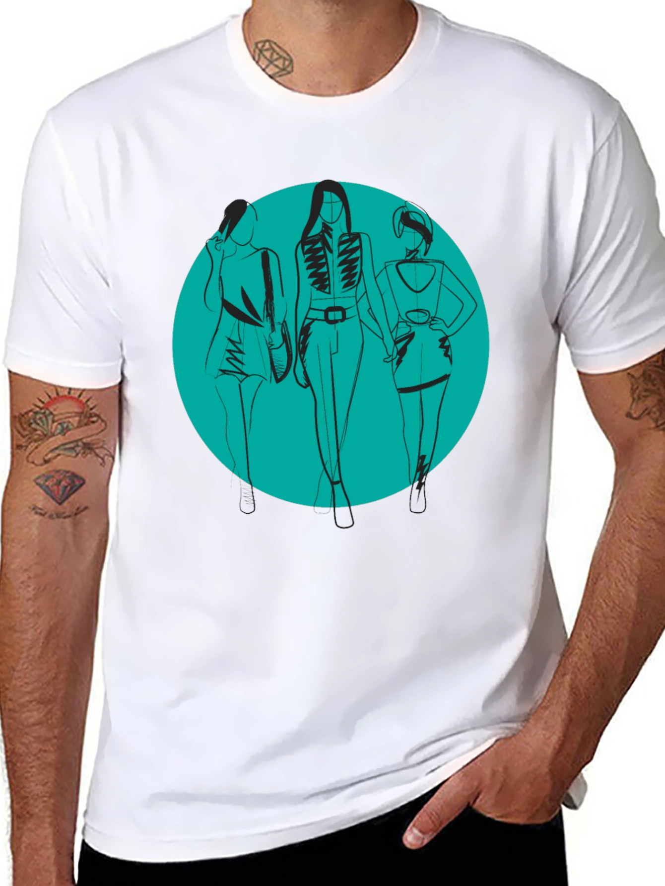 Stylish Women Graphic Tee - Black