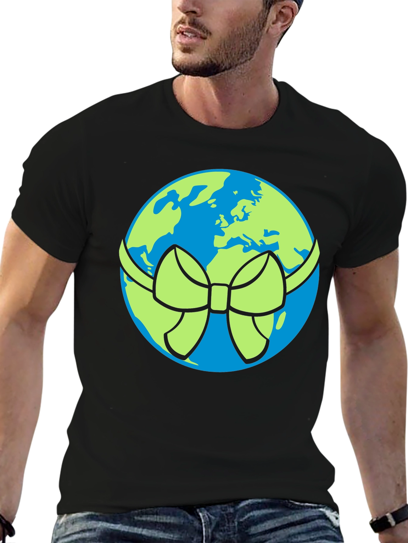 Earth Day T-Shirt - Planet Gift Bow Design
