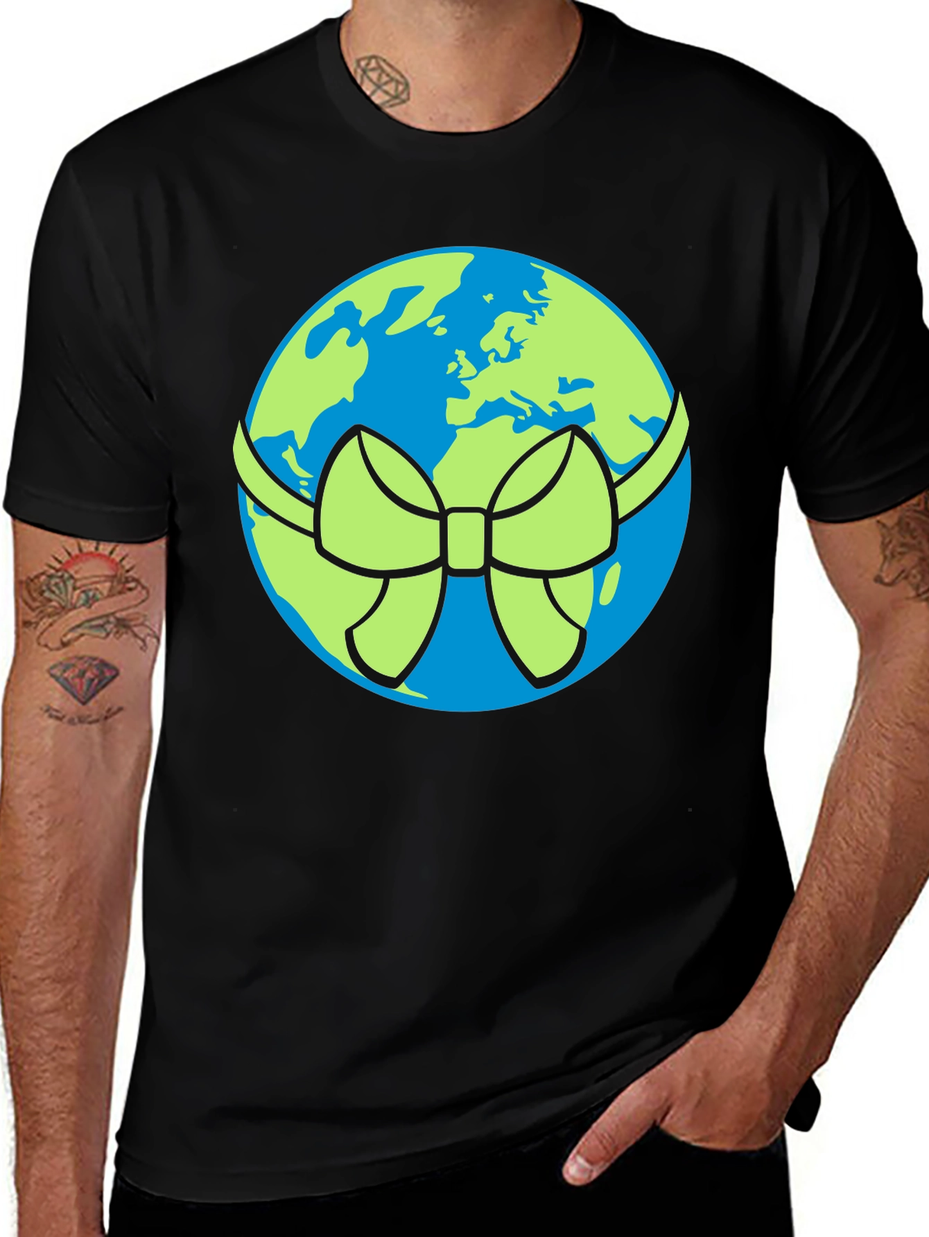 Earth Day T-Shirt - Planet Gift Bow Design