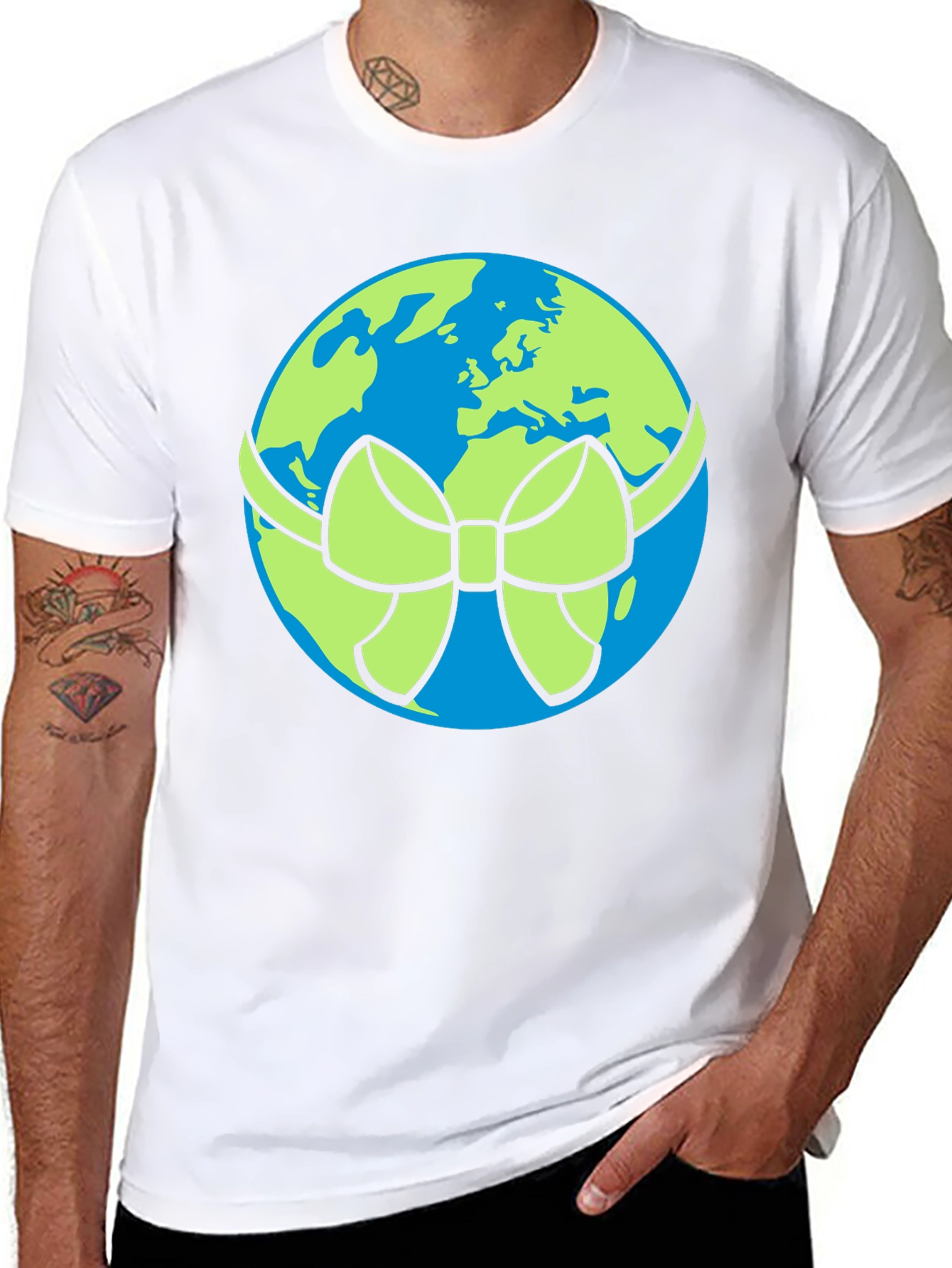 Earth Day T-Shirt - Planet Gift Bow Design