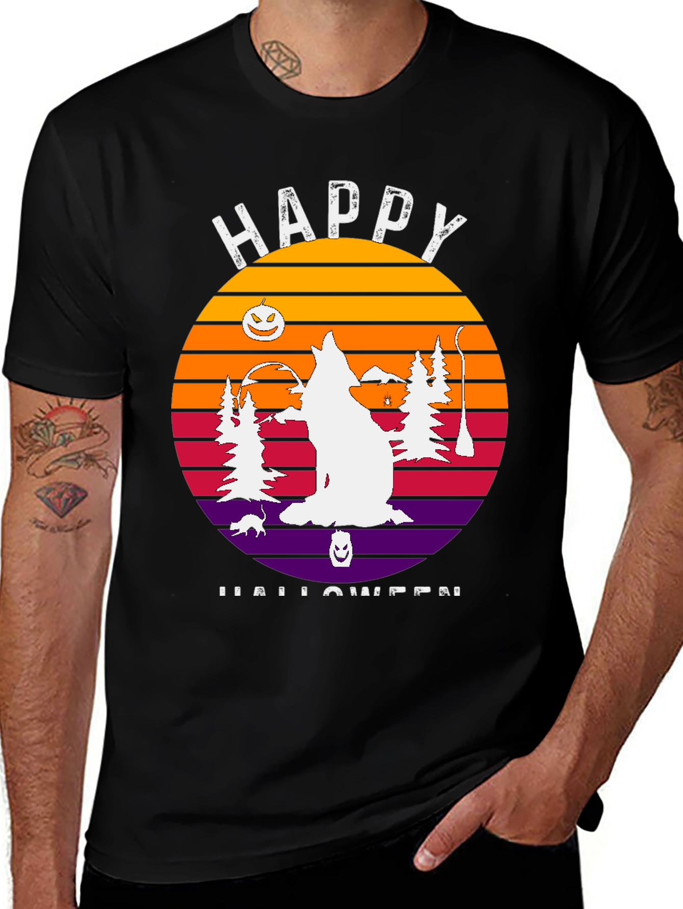 Happy Halloween Wolf Sunset T-Shirt