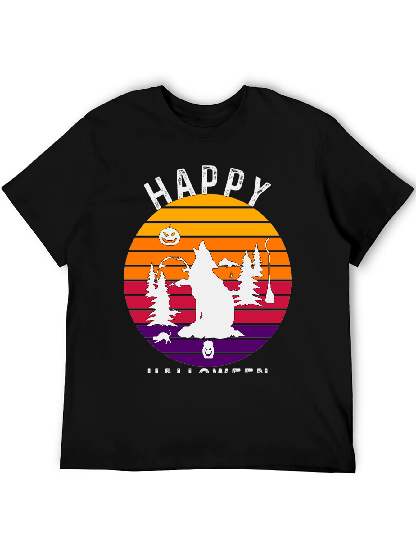 Happy Halloween Wolf Sunset T-Shirt