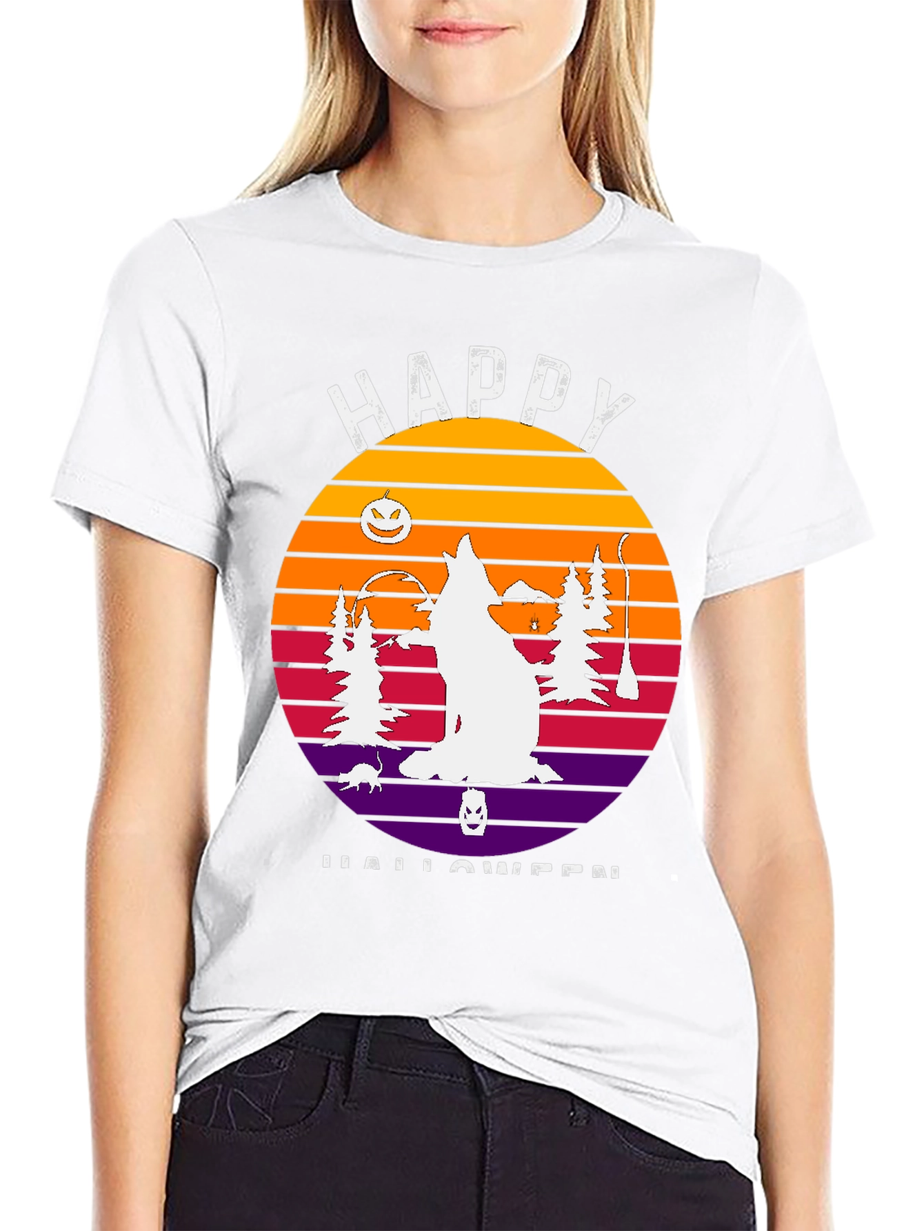 Happy Halloween Wolf Sunset T-Shirt