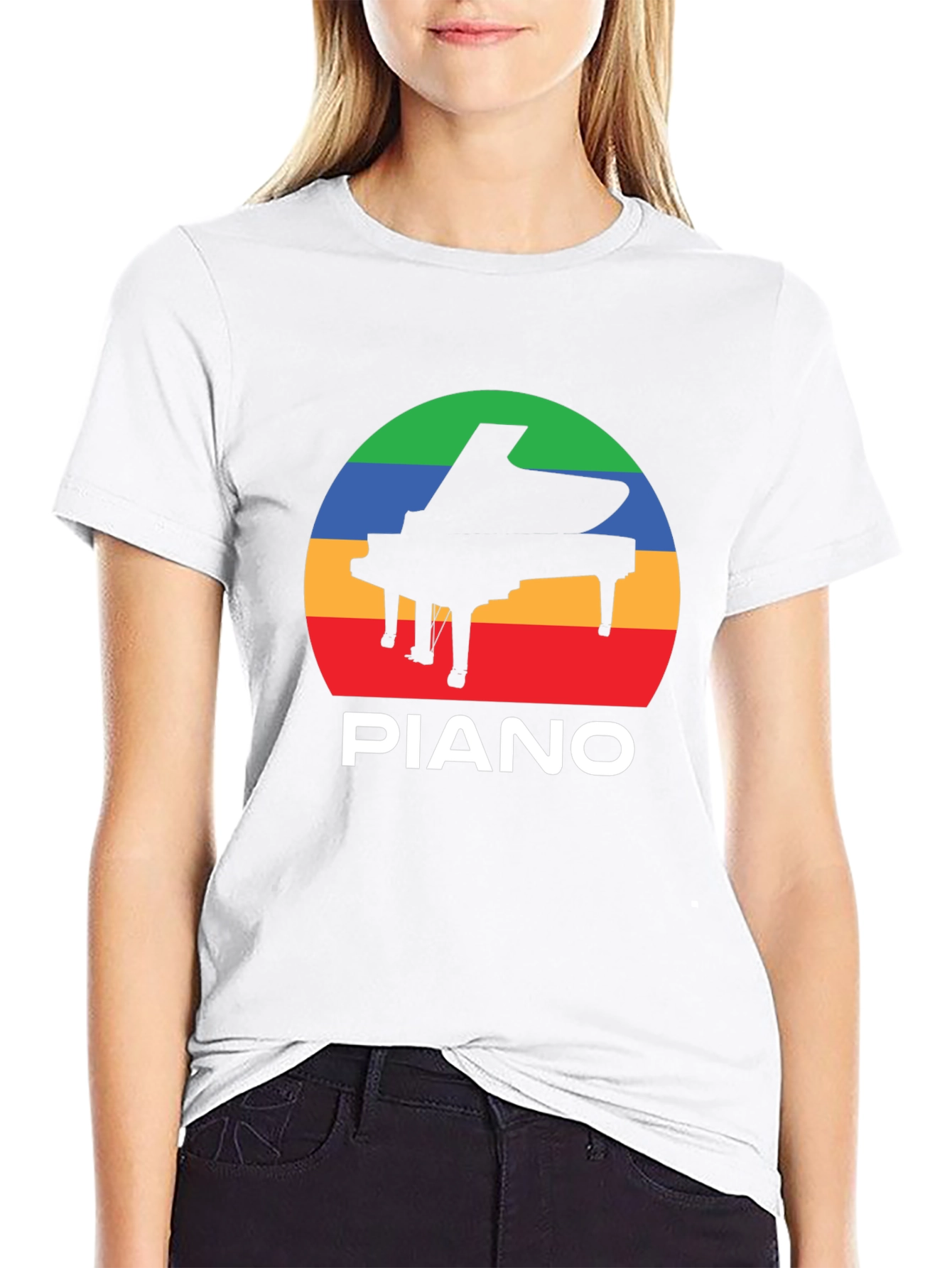 Piano Sunset T-Shirt - Retro Music Lover Tee