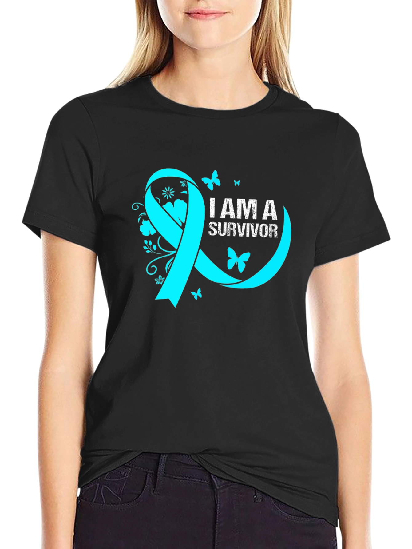 Survivor Ribbon Graphic Tee - Awareness Shirt