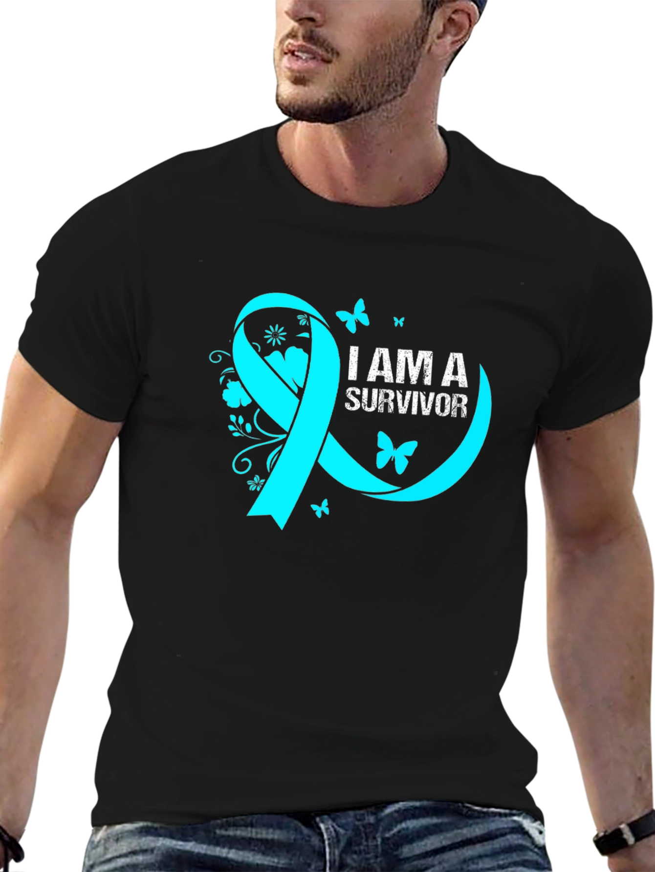Survivor Ribbon Graphic Tee - Awareness Shirt