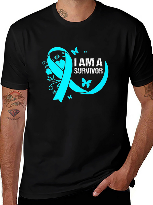 Survivor Ribbon Graphic Tee - Awareness Shirt