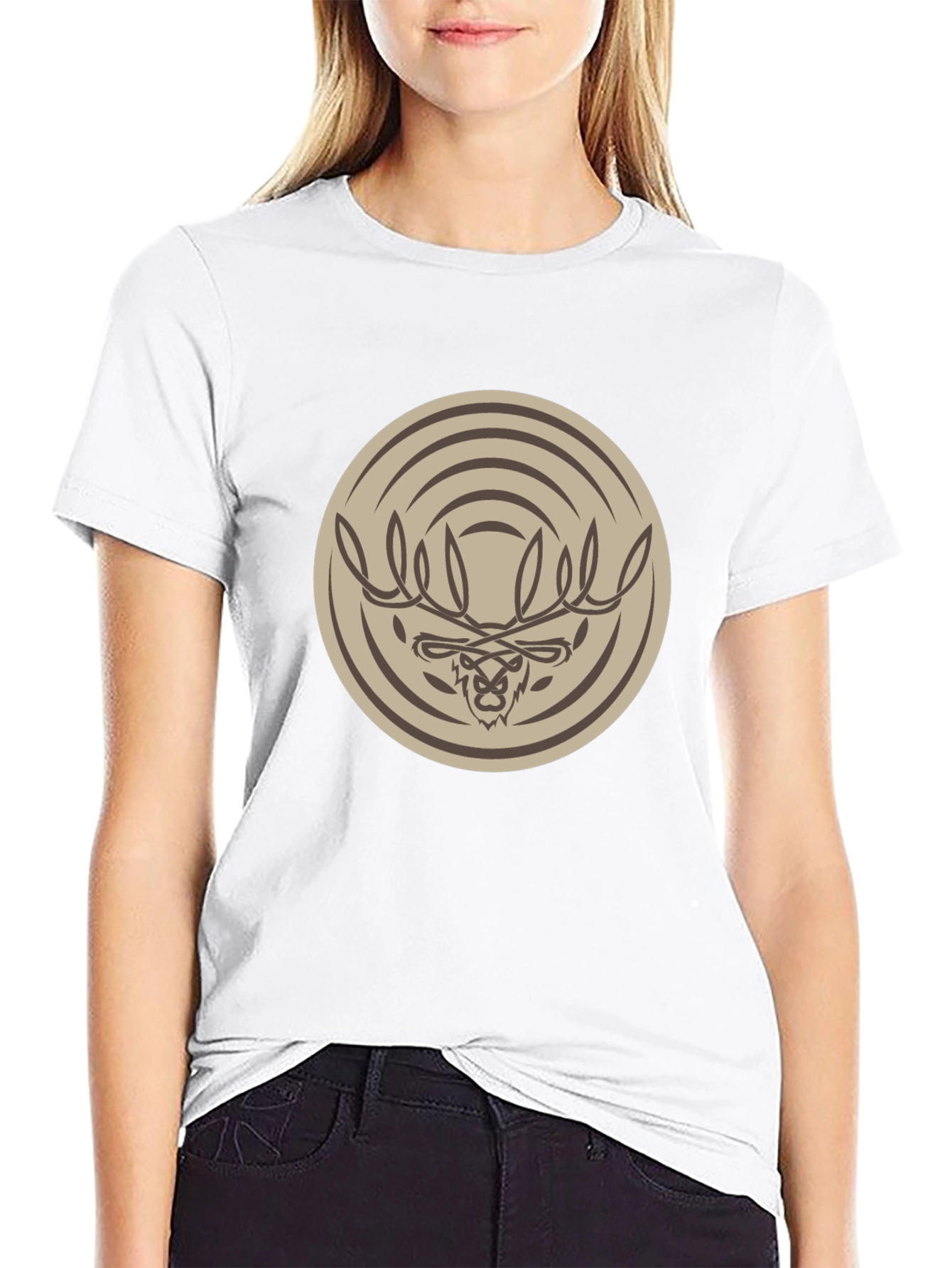 Tribal Moose Graphic Tee - Stylish Mens Black T-Shirt