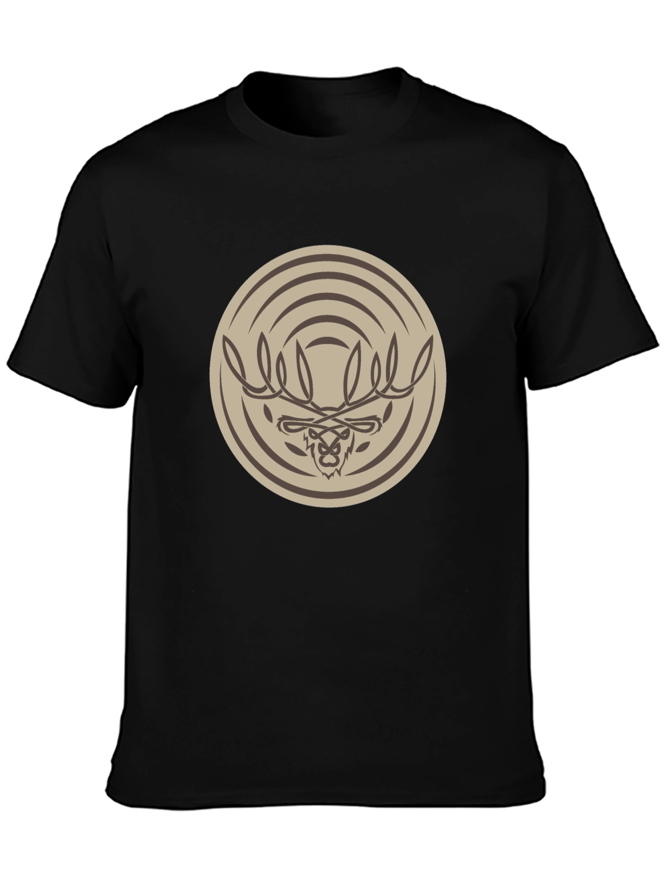 Tribal Moose Graphic Tee - Stylish Mens Black T-Shirt