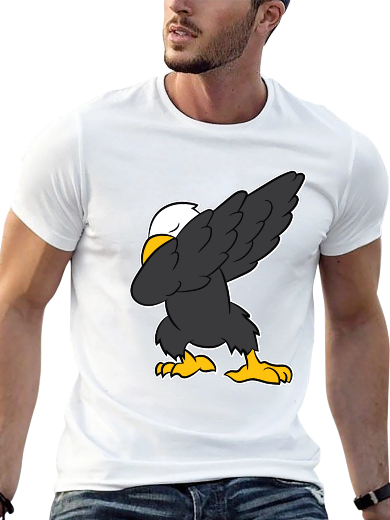 Dabbing Eagle Graphic Tee - Patriotic Fun