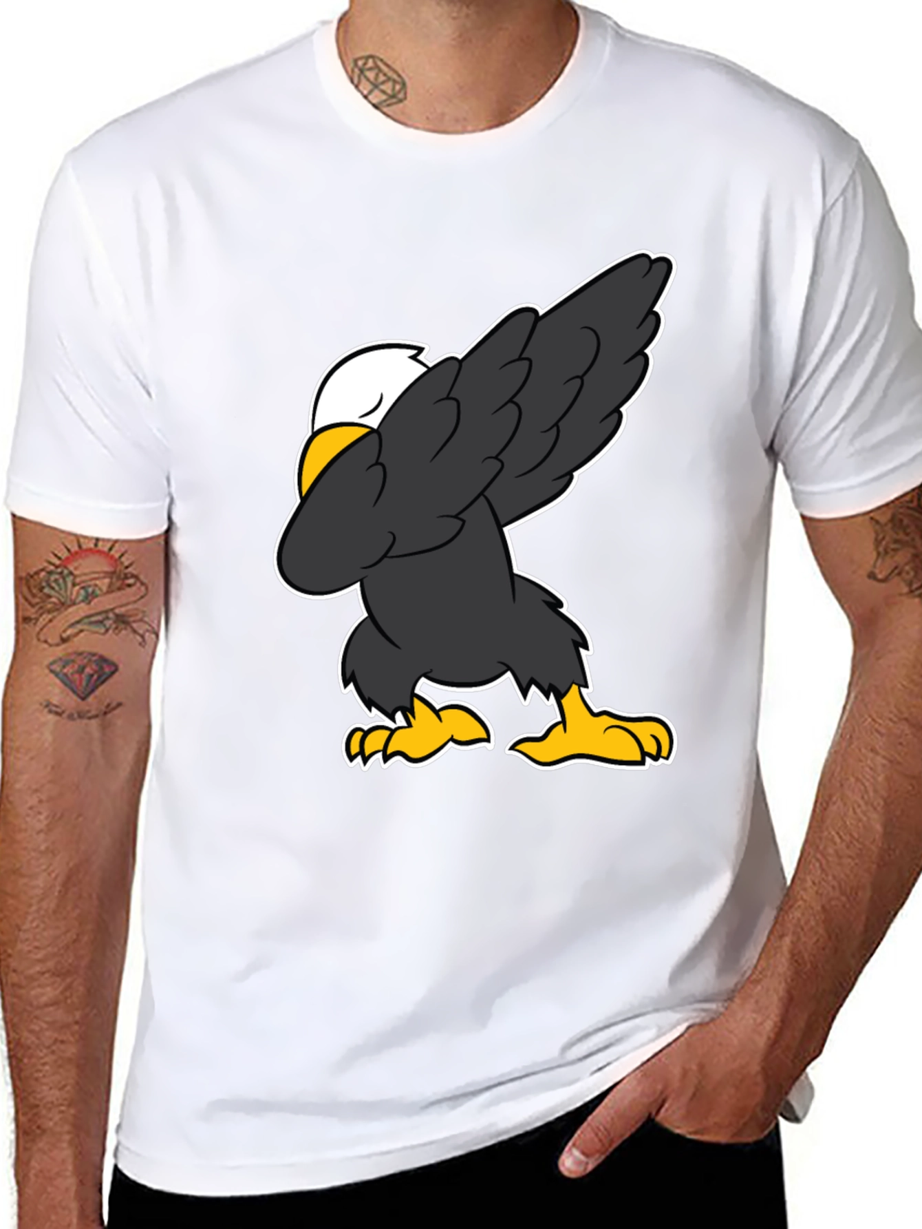 Dabbing Eagle Graphic Tee - Patriotic Fun