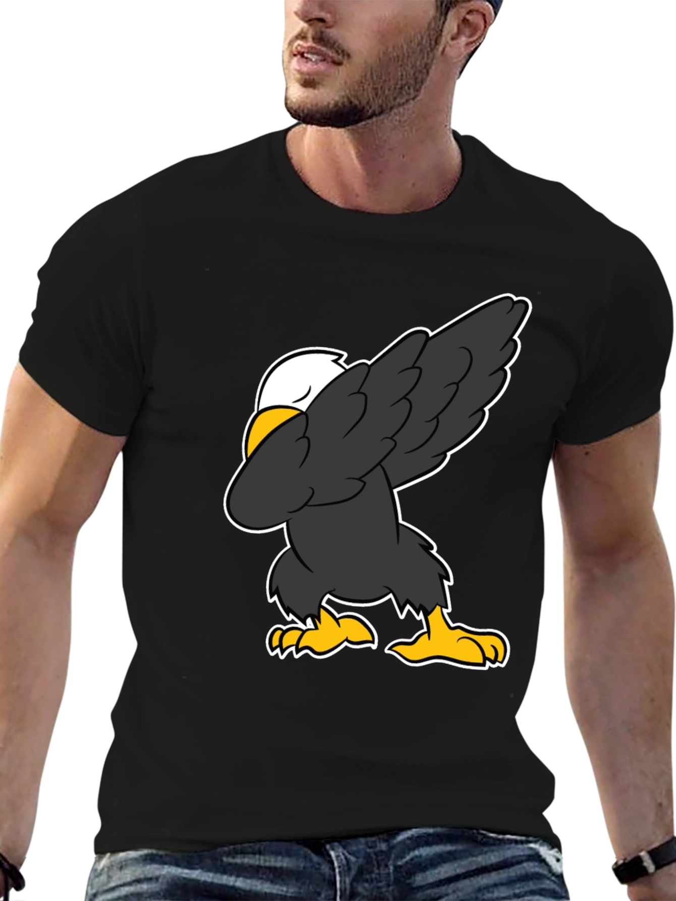 Dabbing Eagle Graphic Tee - Patriotic Fun