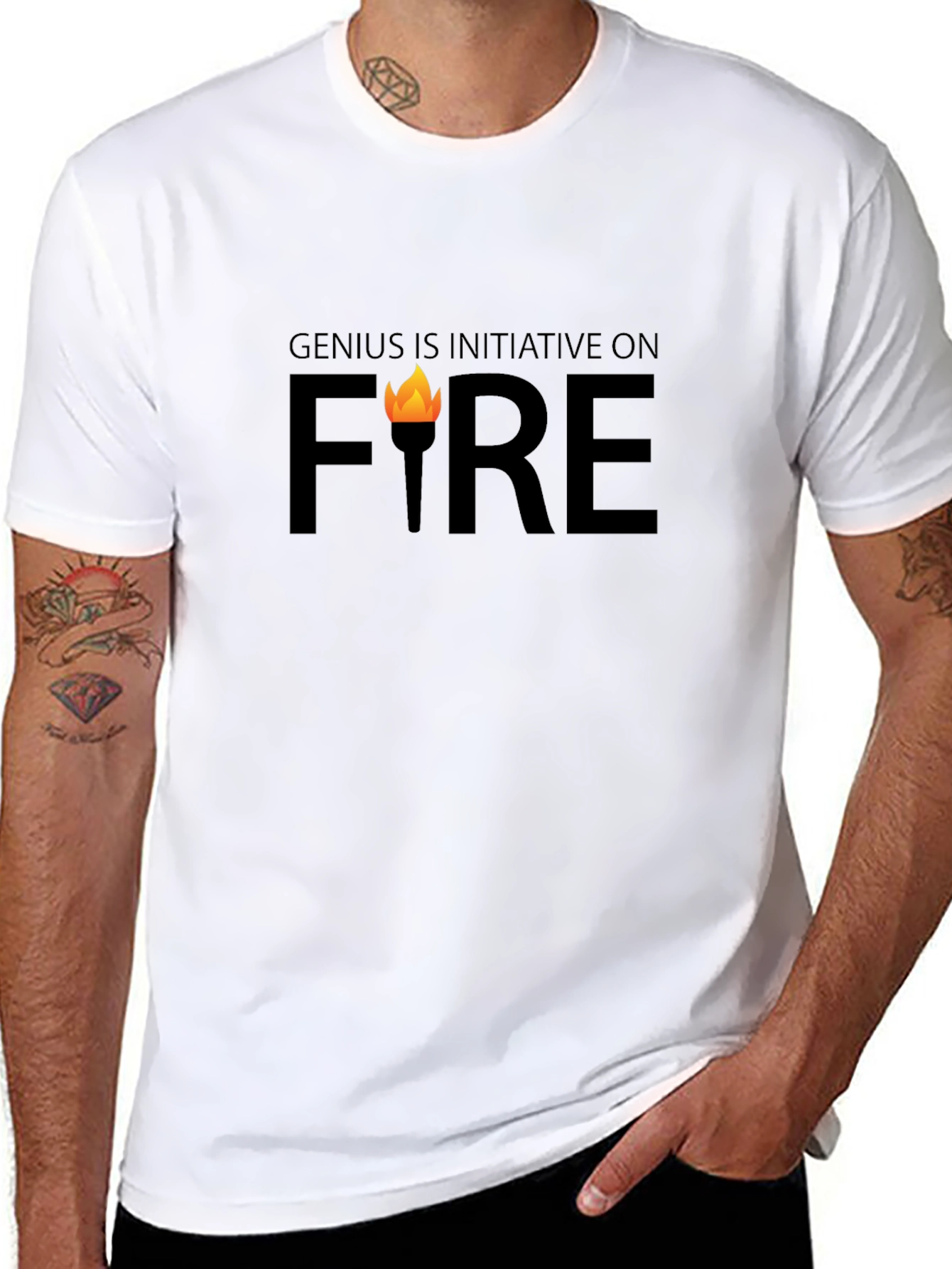 Genius On Fire Graphic T-Shirt - Initiative & Motivation