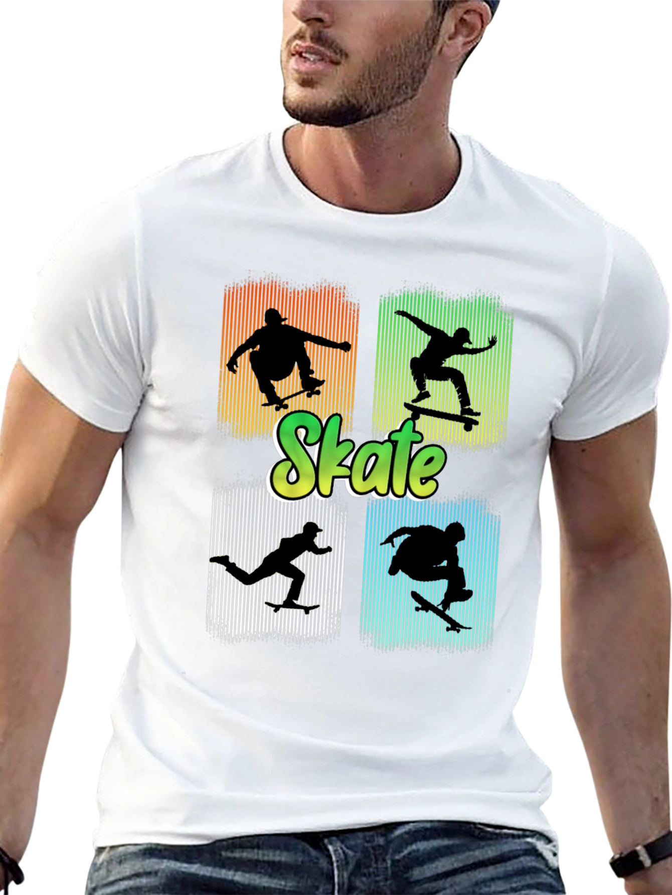 Skate Silhouette T-Shirt - Cool Graphic Tee