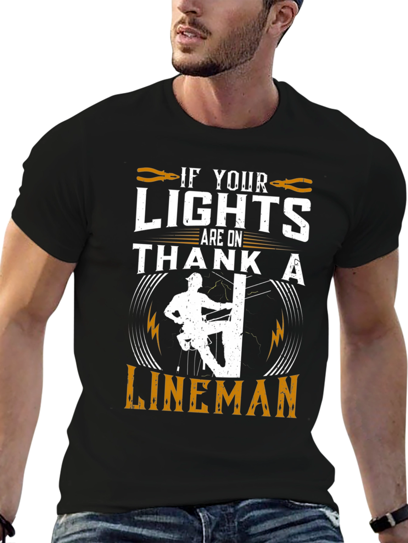Lineman Tribute Graphic Tee - Electrical Worker Pride