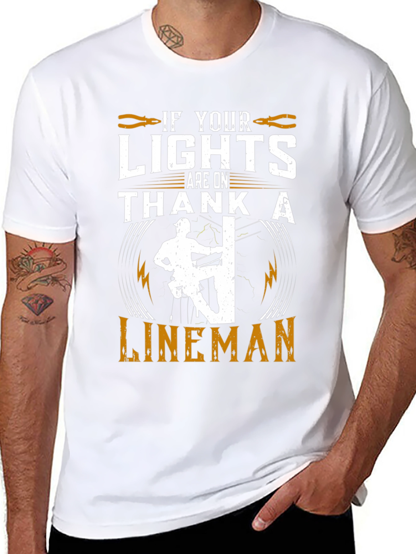 Lineman Tribute Graphic Tee - Electrical Worker Pride