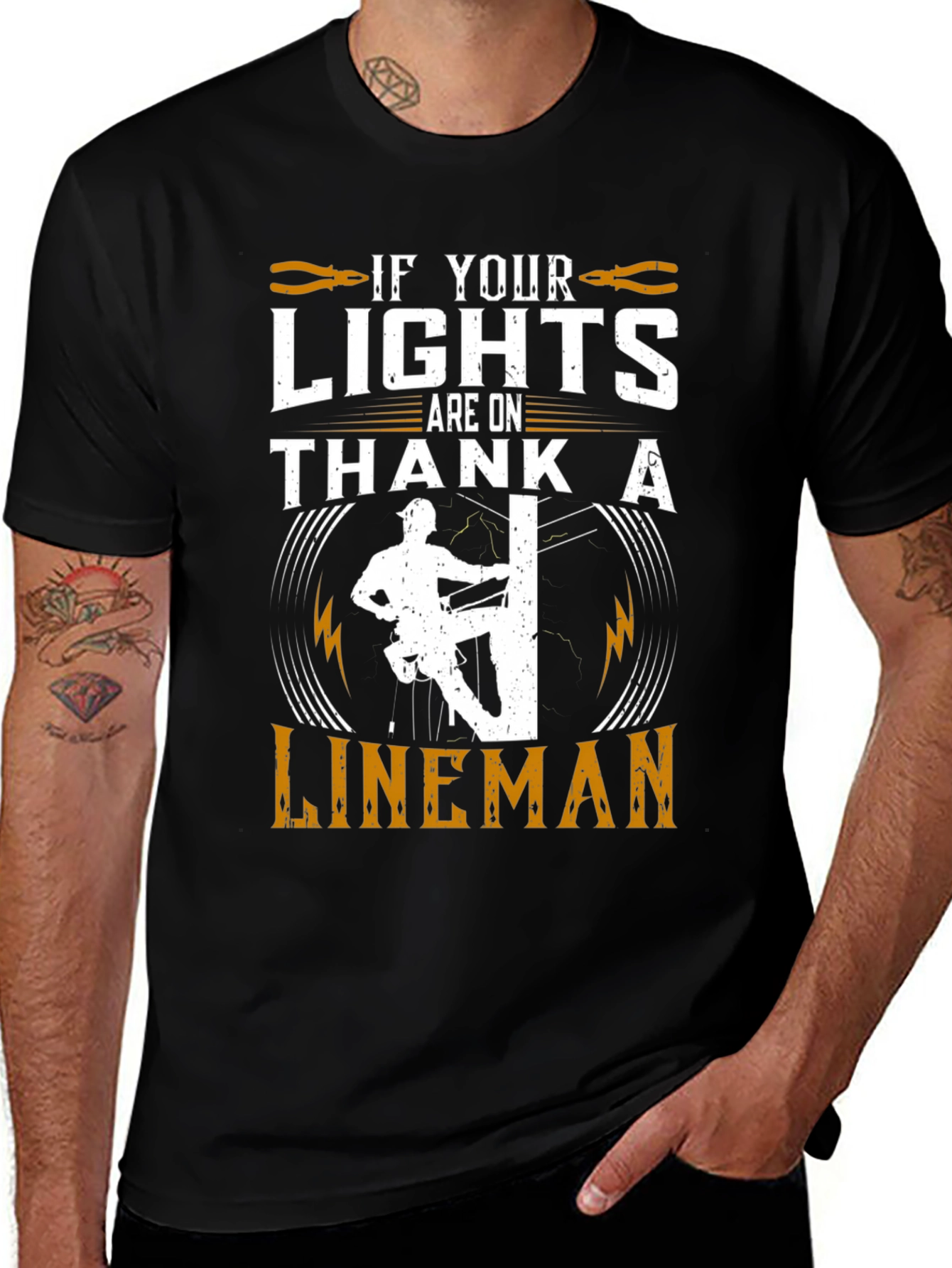 Lineman Tribute Graphic Tee - Electrical Worker Pride