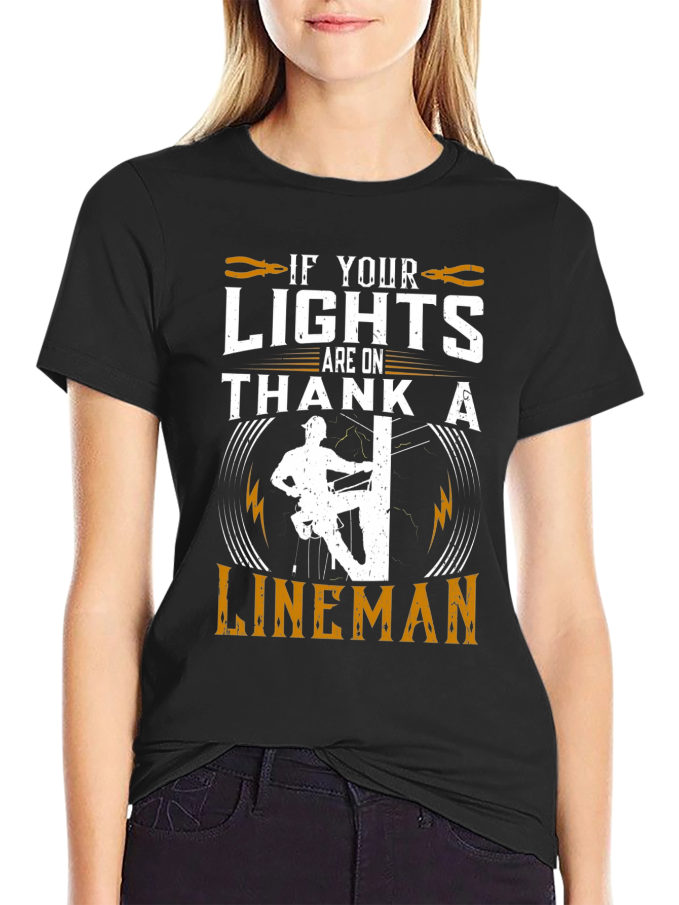 Lineman Tribute Graphic Tee - Electrical Worker Pride