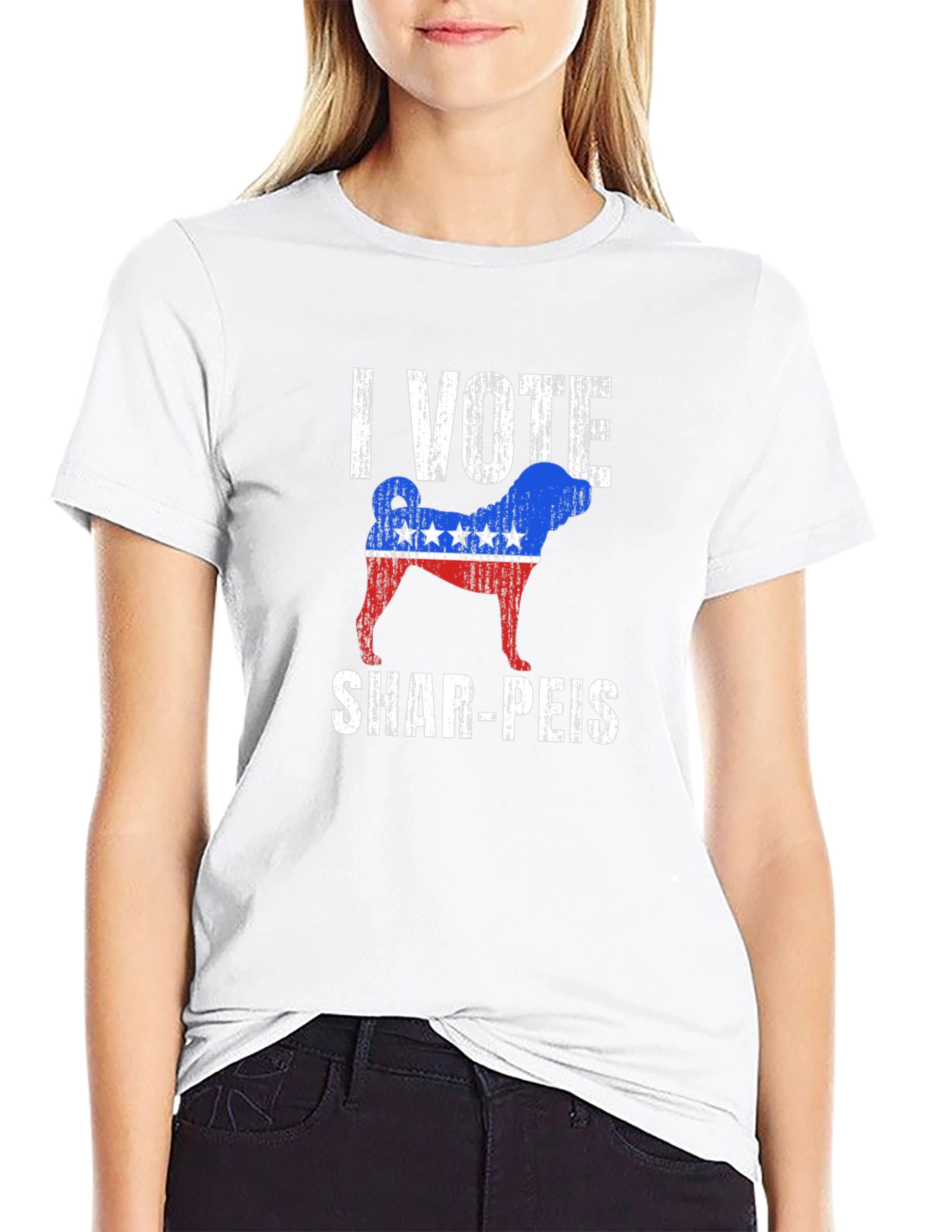 I Vote Shar-Peis Patriotic T-Shirt