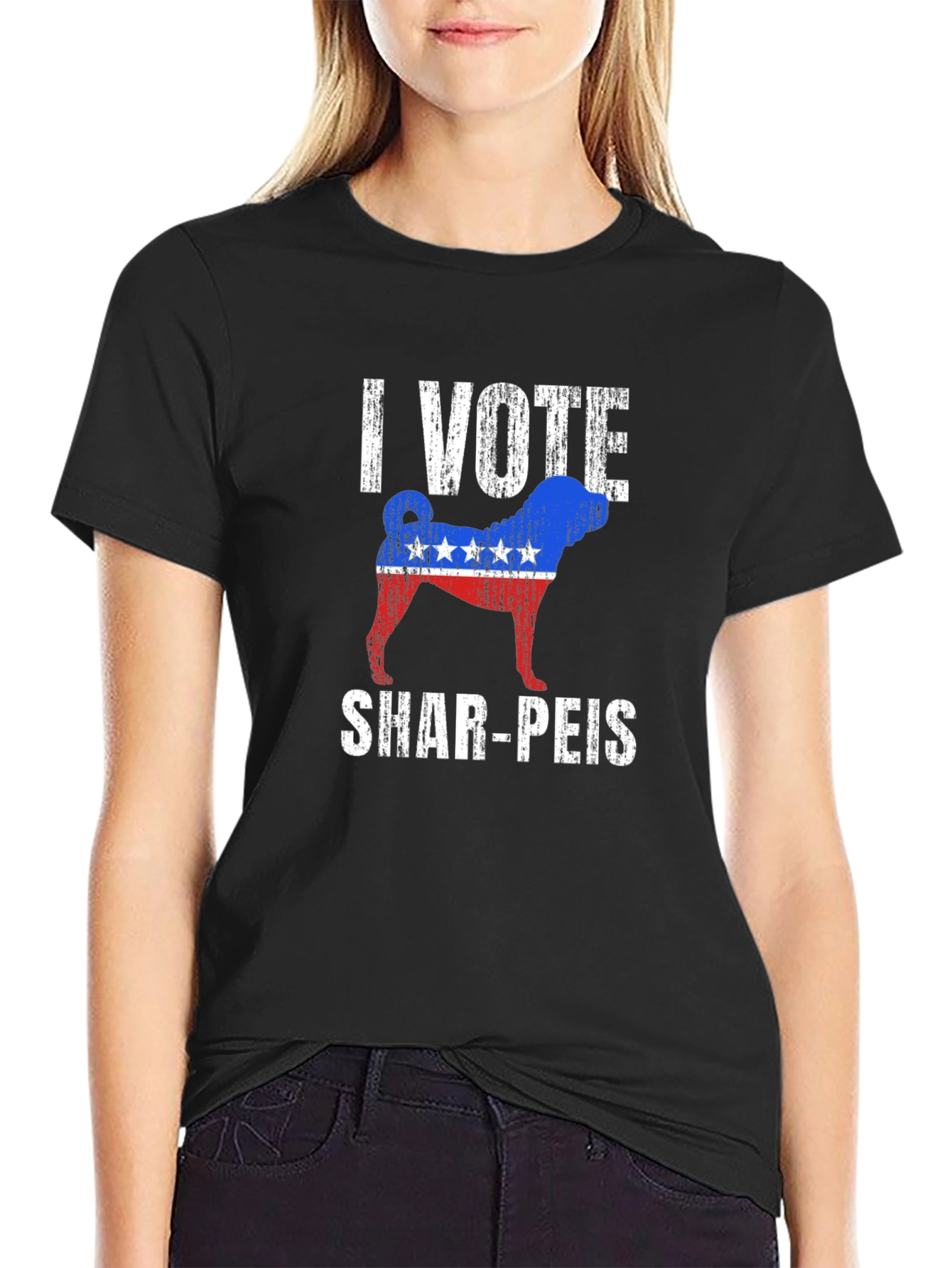 I Vote Shar-Peis Patriotic T-Shirt
