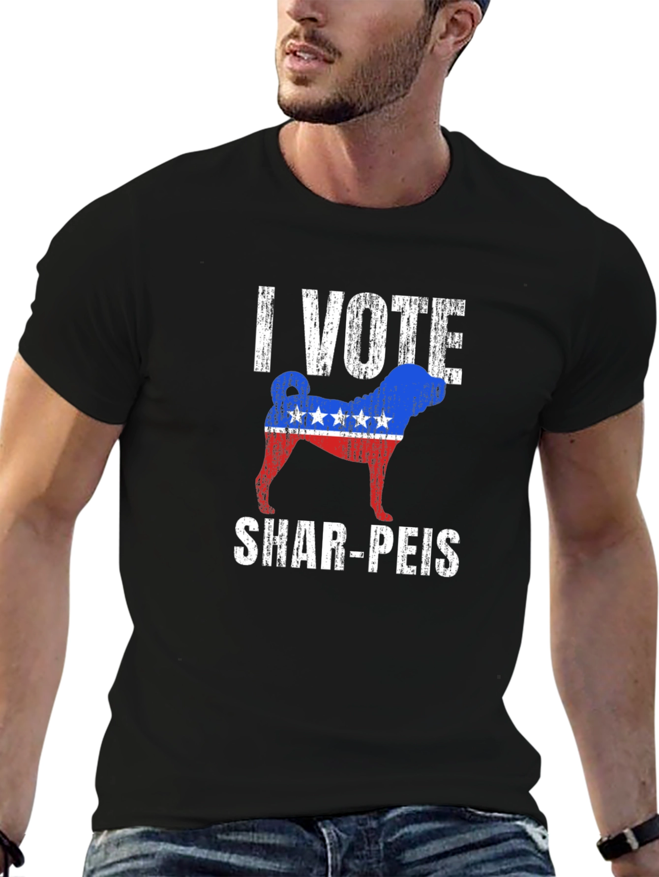 I Vote Shar-Peis Patriotic T-Shirt