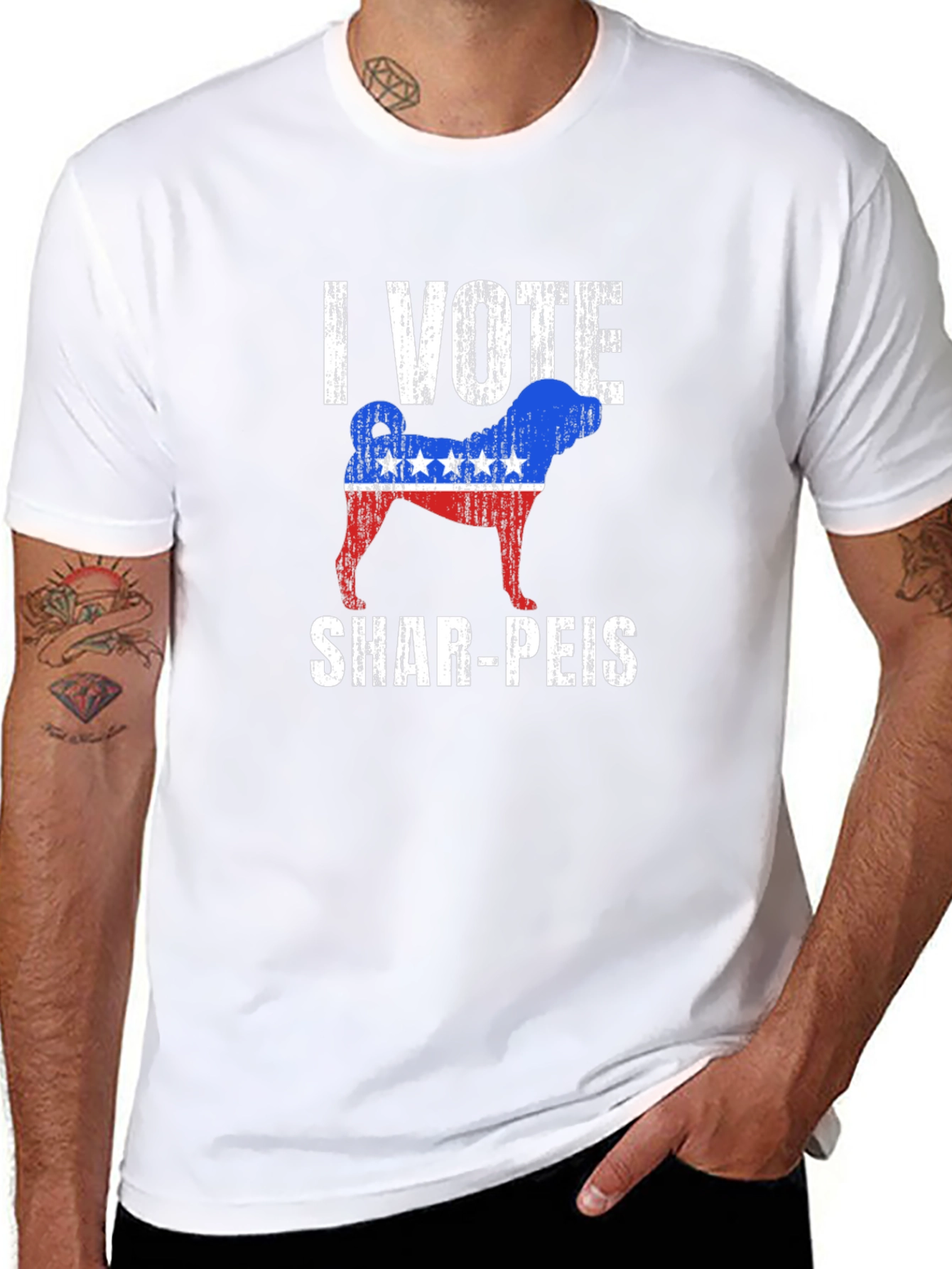 I Vote Shar-Peis Patriotic T-Shirt